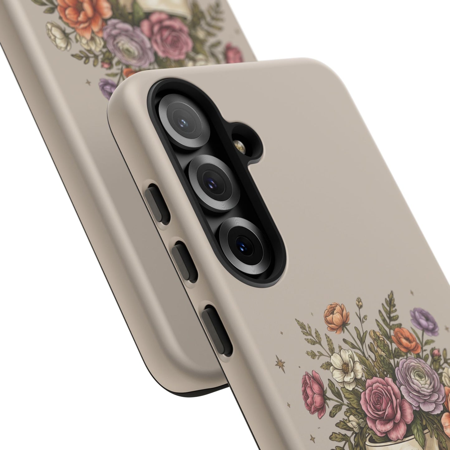 Floral Skull Tough Phone Case  Protective iPhone Case with Vintage Flower Skull Design