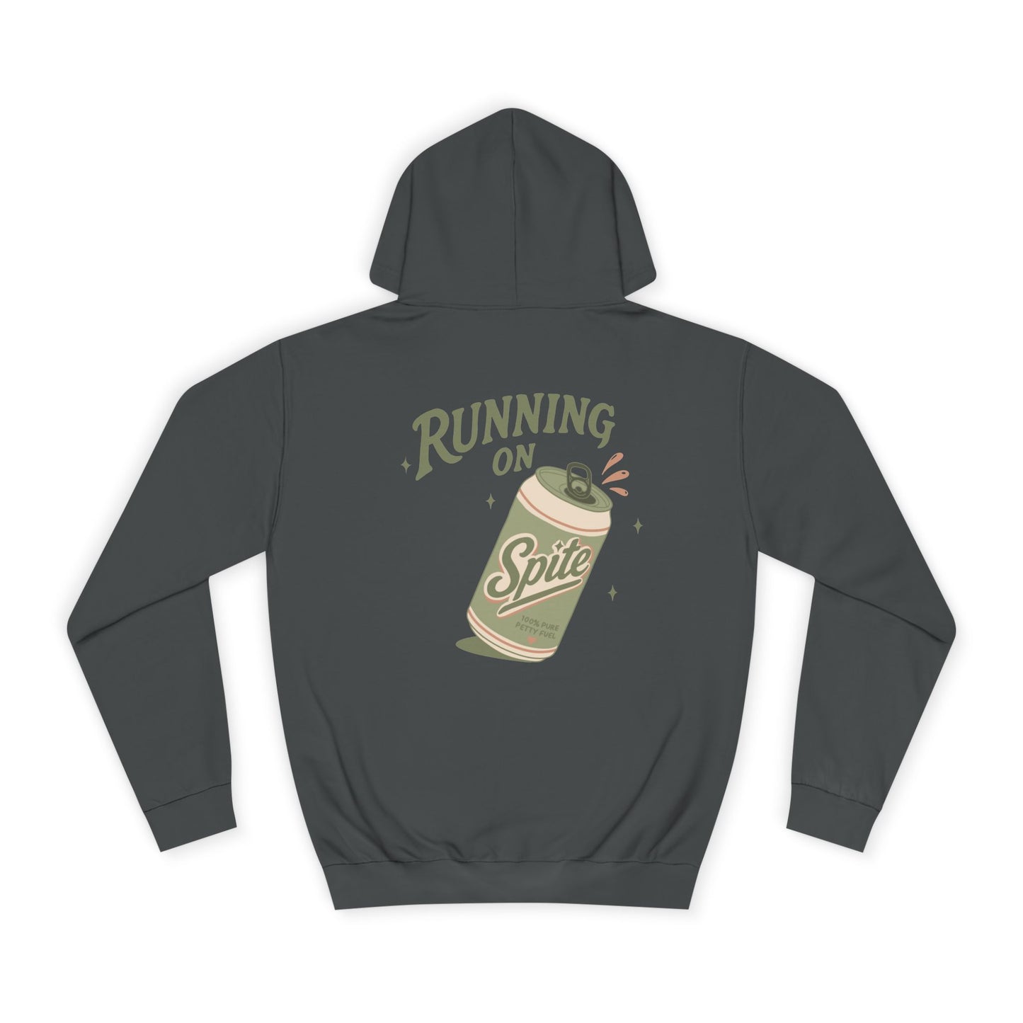 'Running on Spite' - Retro Soda Can Graphic College Hoodie