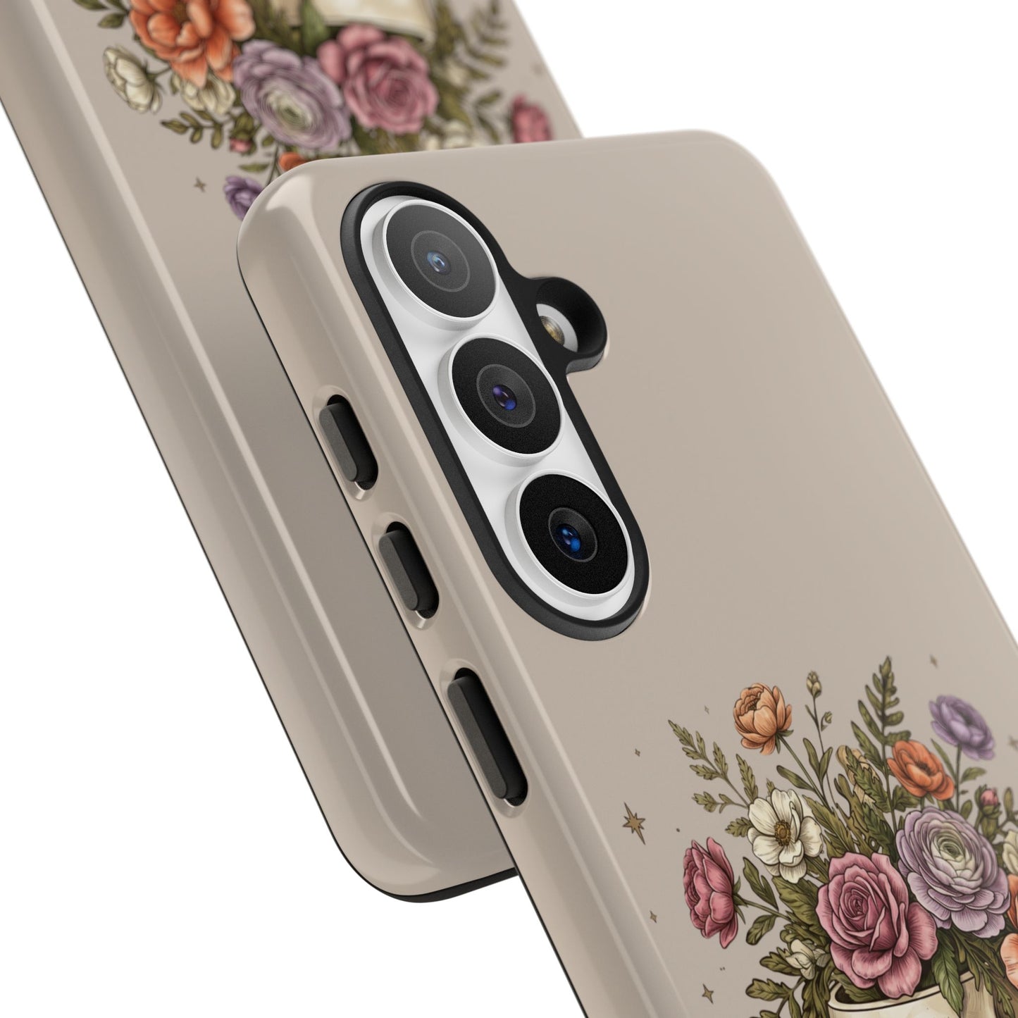 Floral Skull Tough Phone Case  Protective iPhone Case with Vintage Flower Skull Design