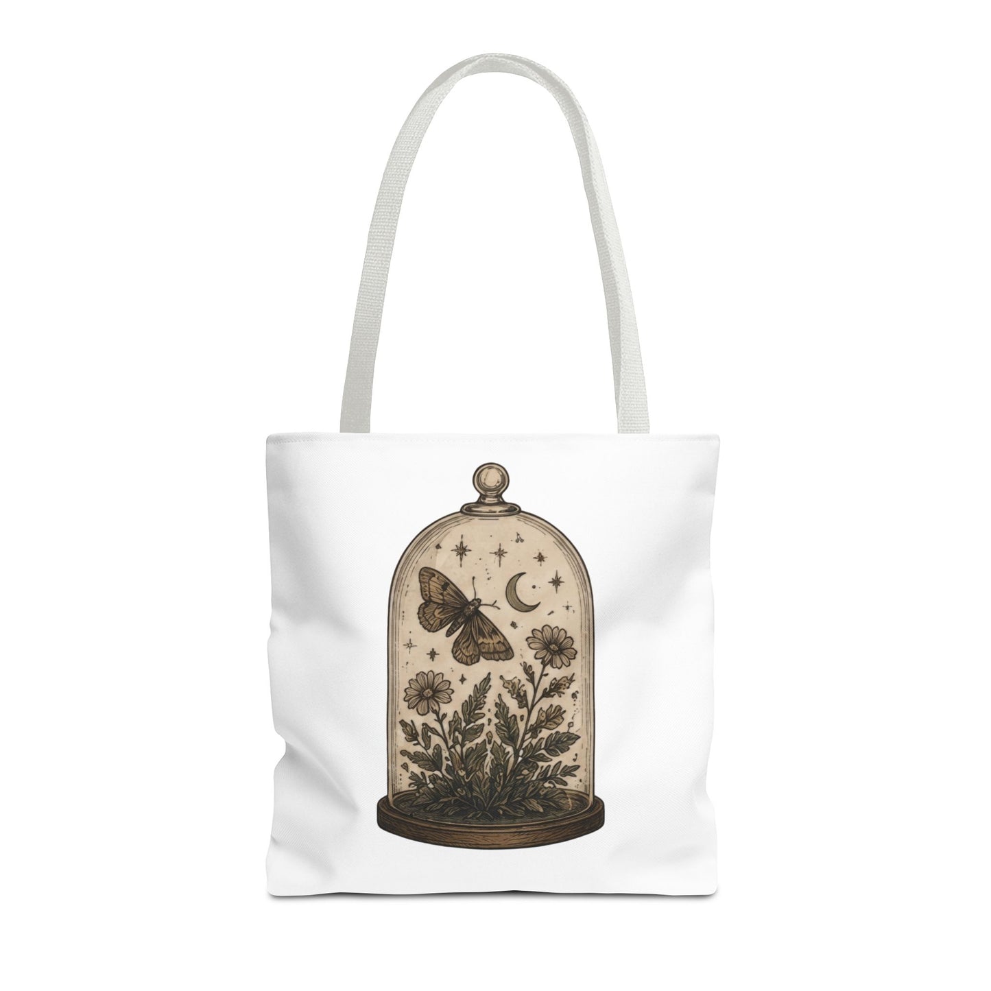 Botanical Dome Tote  Vintage Moth & Moon Floral Print Tote Bag