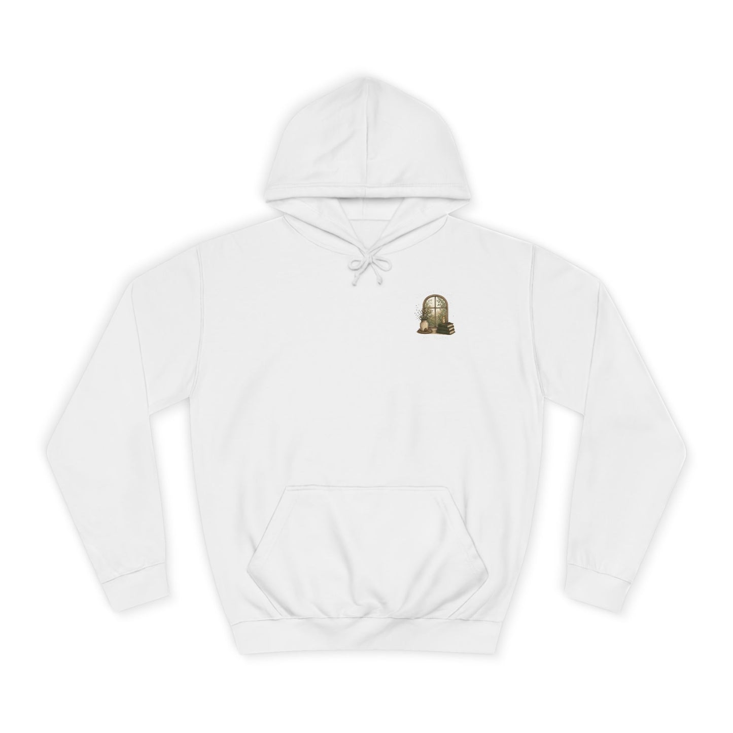 Cosy Window Nook Hoodie  Vintage Books & Tea Graphic