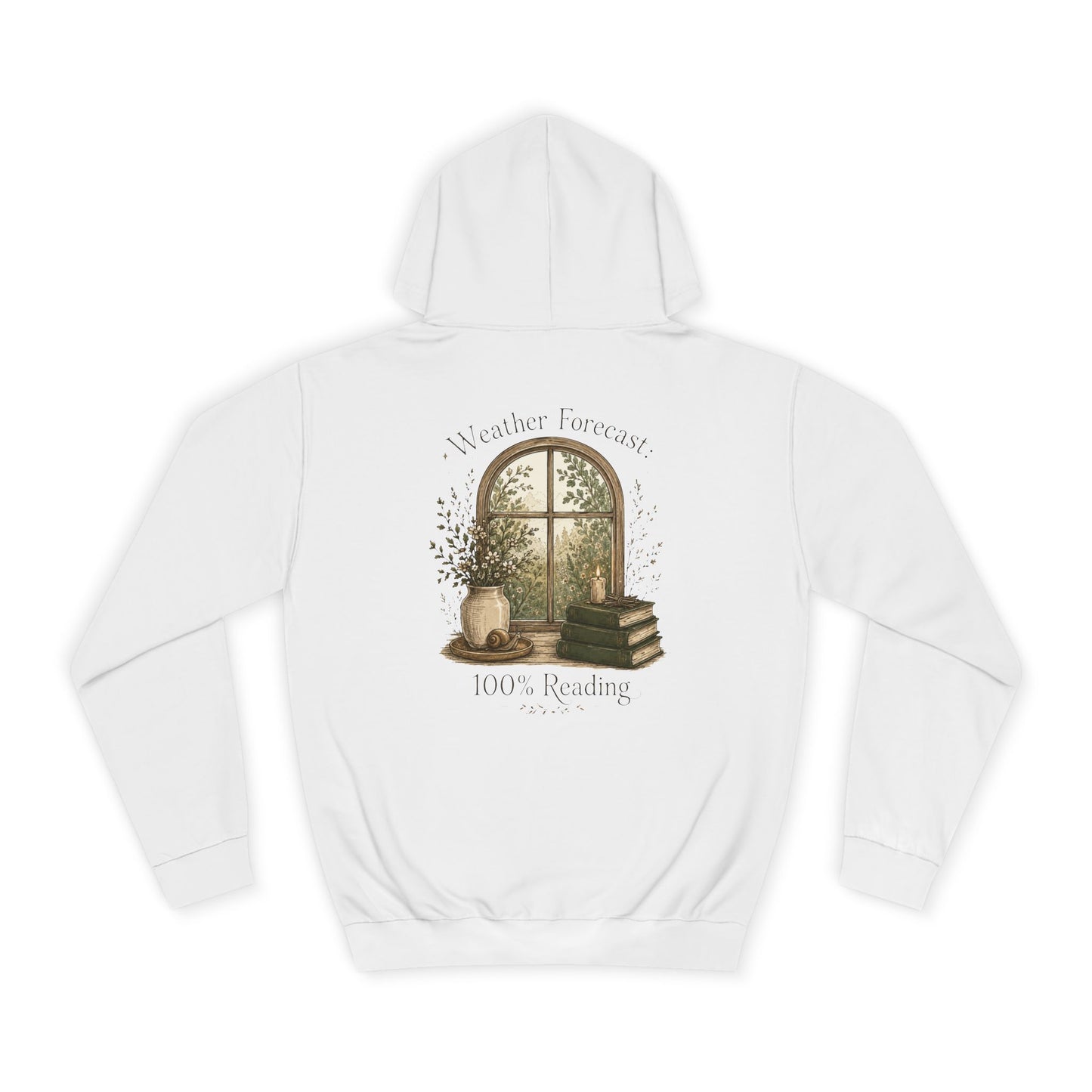 Cosy Window Nook Hoodie  Vintage Books & Tea Graphic