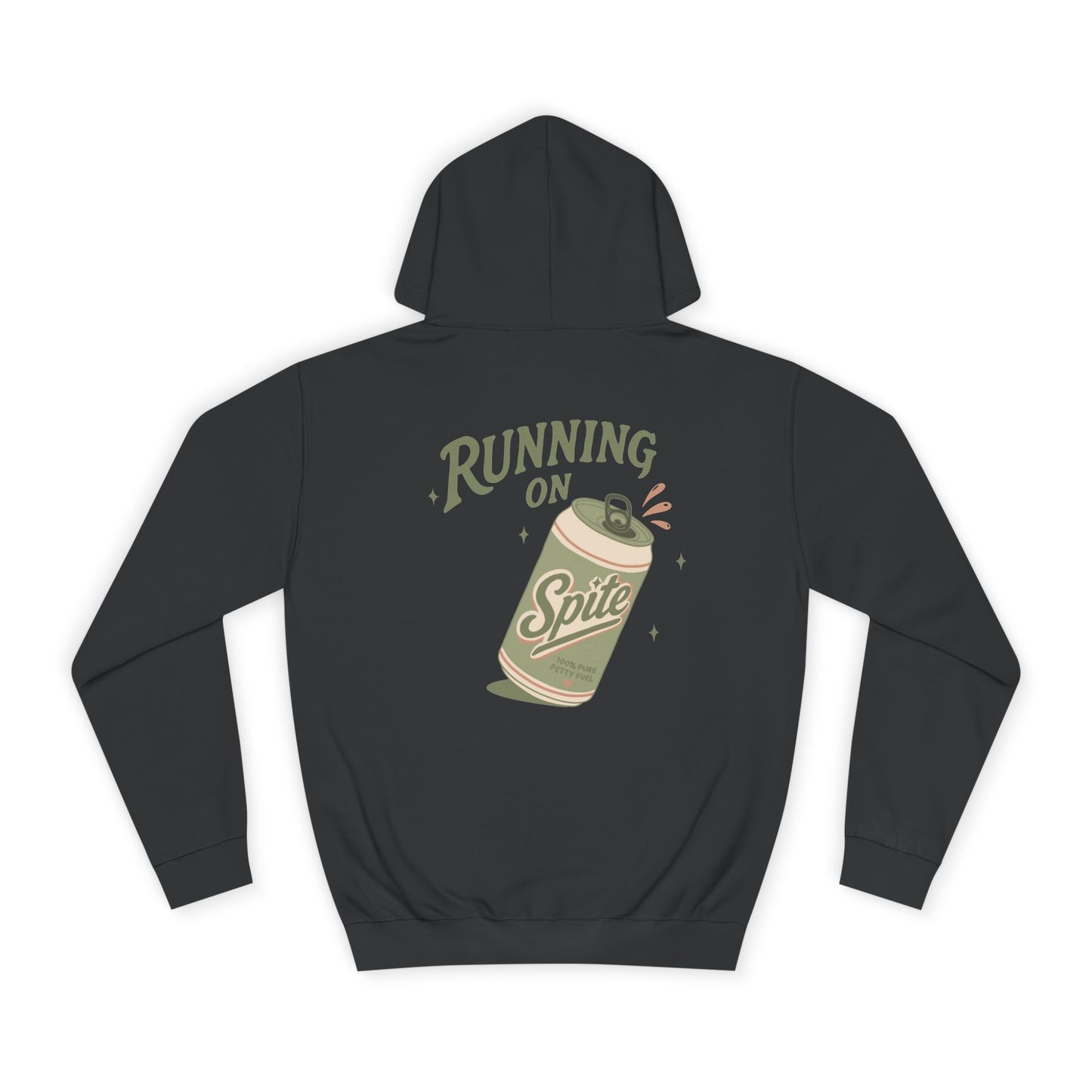 'Running on Spite' - Retro Soda Can Graphic College Hoodie