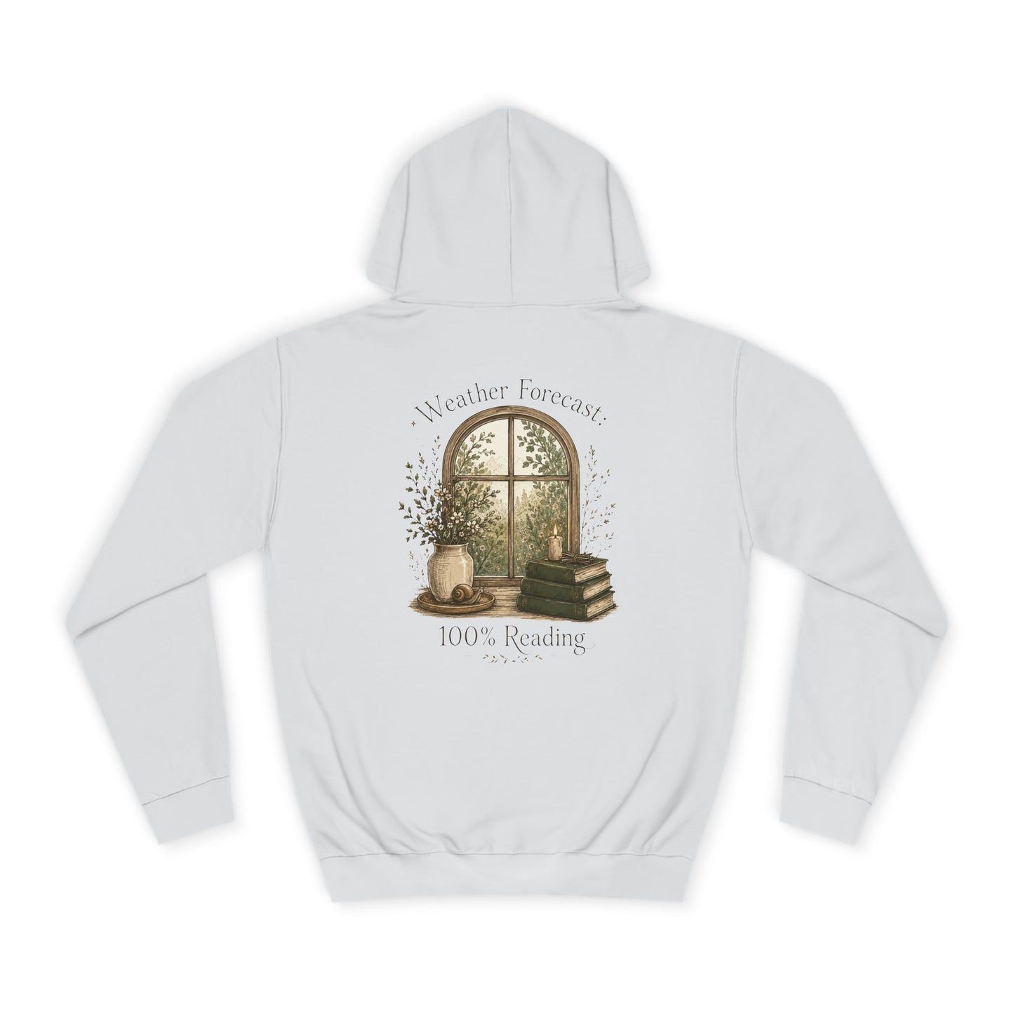 Cosy Window Nook Hoodie  Vintage Books & Tea Graphic