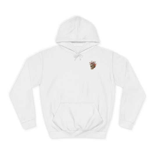 Skull & Floral College Hoodie  Rose Crown Skull Graphic Hoodie