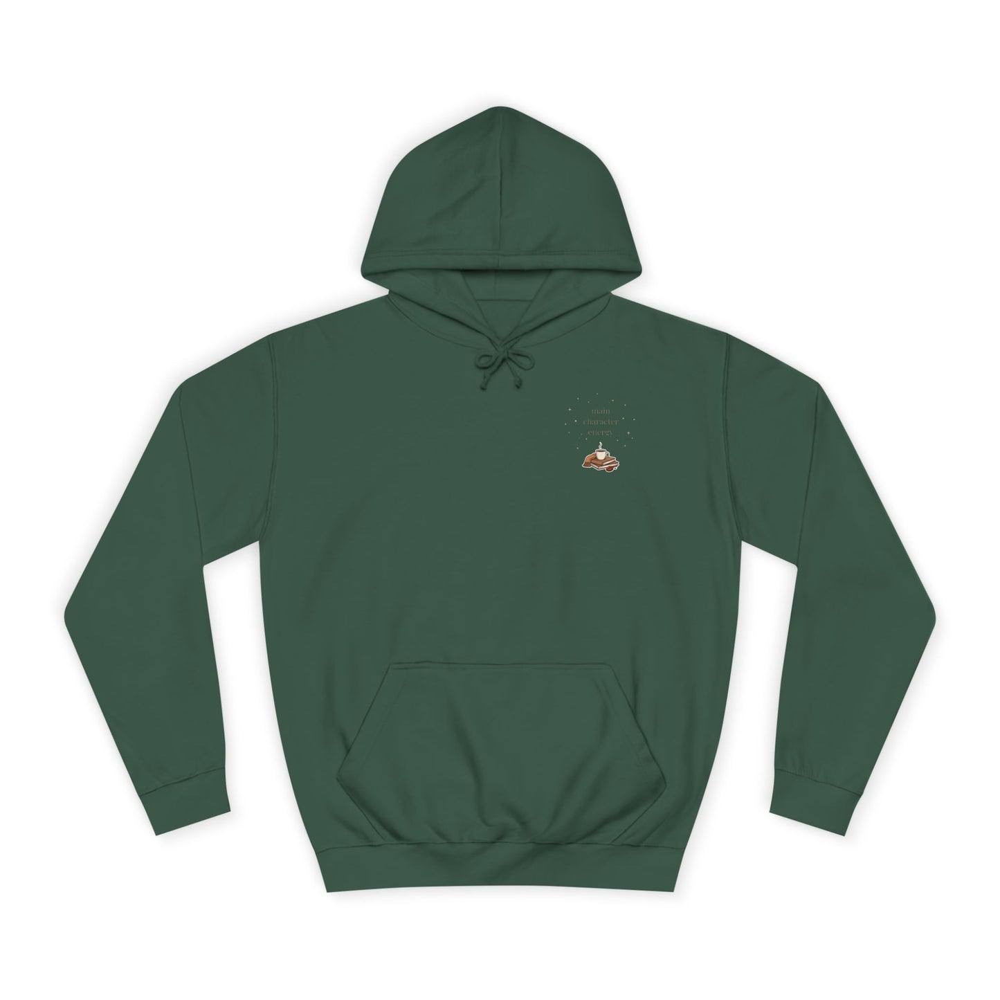 Cosy Campus Hoodie  'Main Character Energy'  Book Lover College Sweatshirt