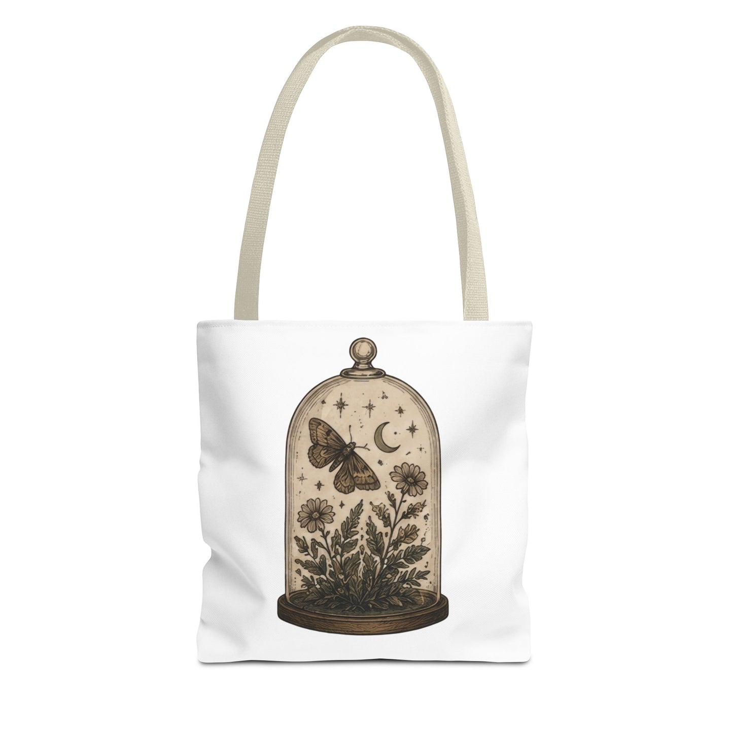 Botanical Dome Tote  Vintage Moth & Moon Floral Print Tote Bag