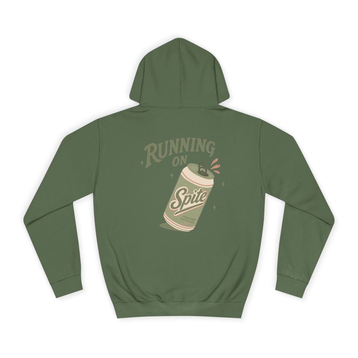 'Running on Spite' - Retro Soda Can Graphic College Hoodie