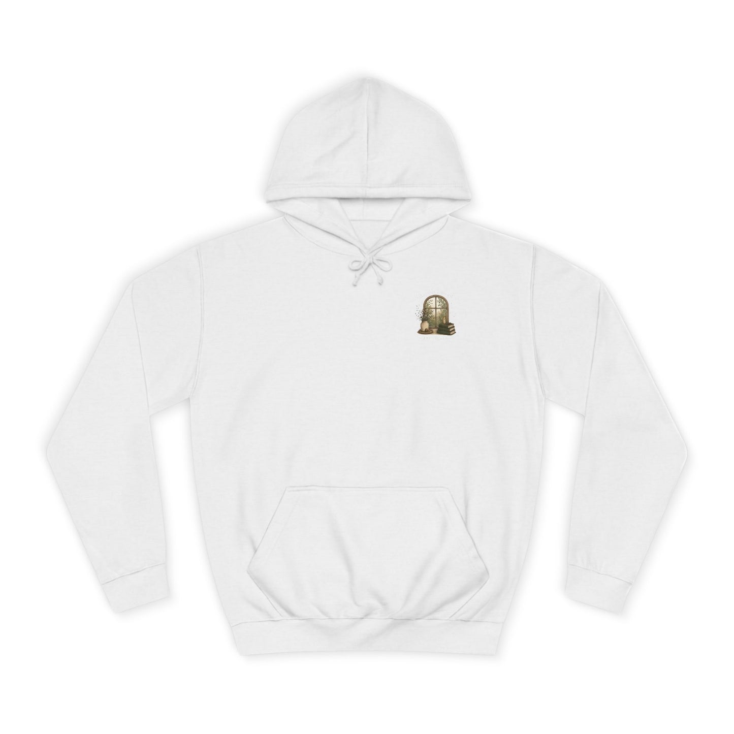 Cosy Window Nook Hoodie  Vintage Books & Tea Graphic