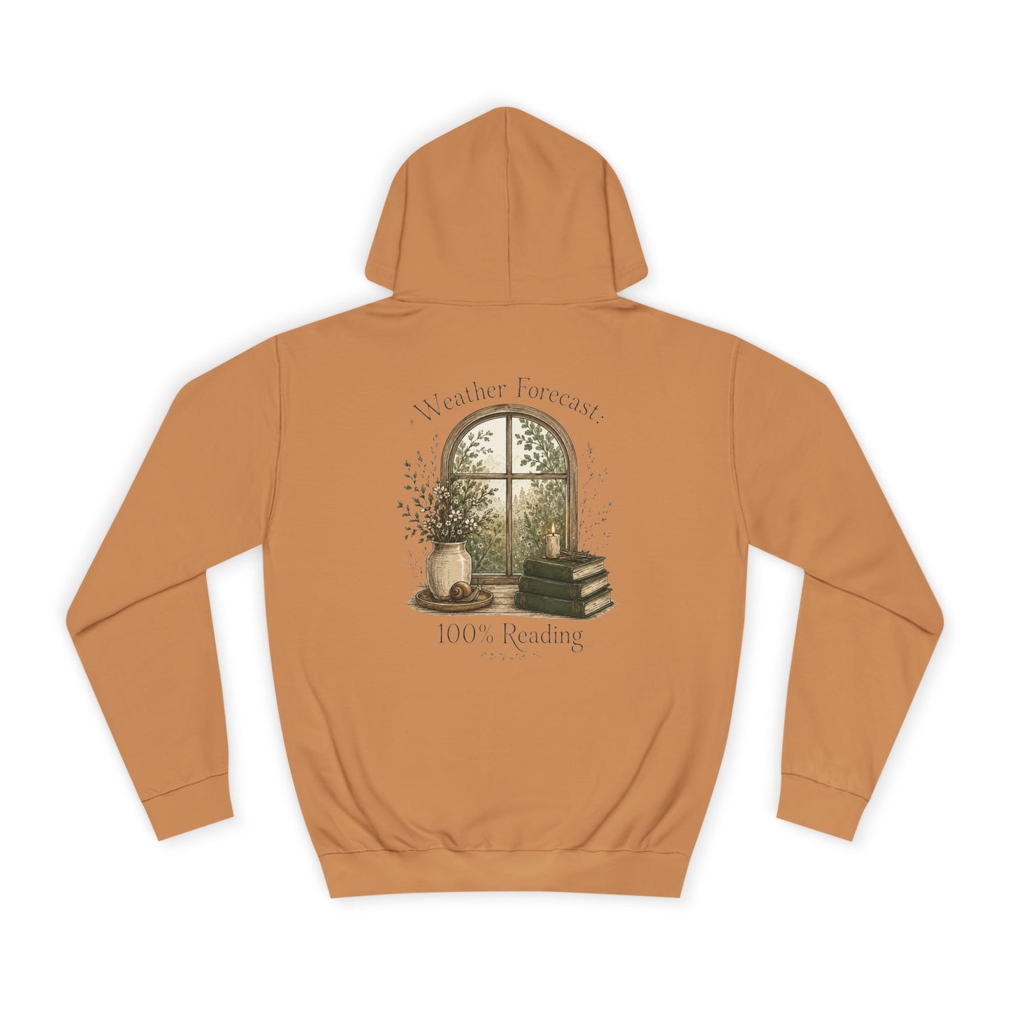 Cosy Window Nook Hoodie  Vintage Books & Tea Graphic