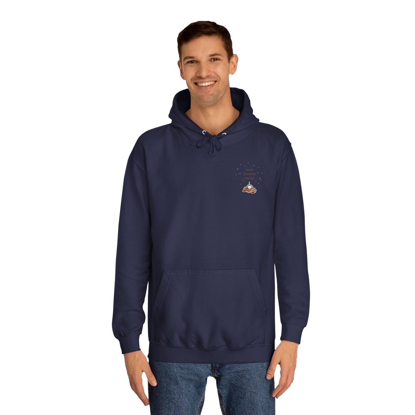 Cosy Campus Hoodie  'Main Character Energy'  Book Lover College Sweatshirt