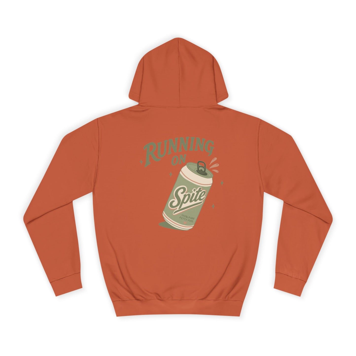 'Running on Spite' - Retro Soda Can Graphic College Hoodie