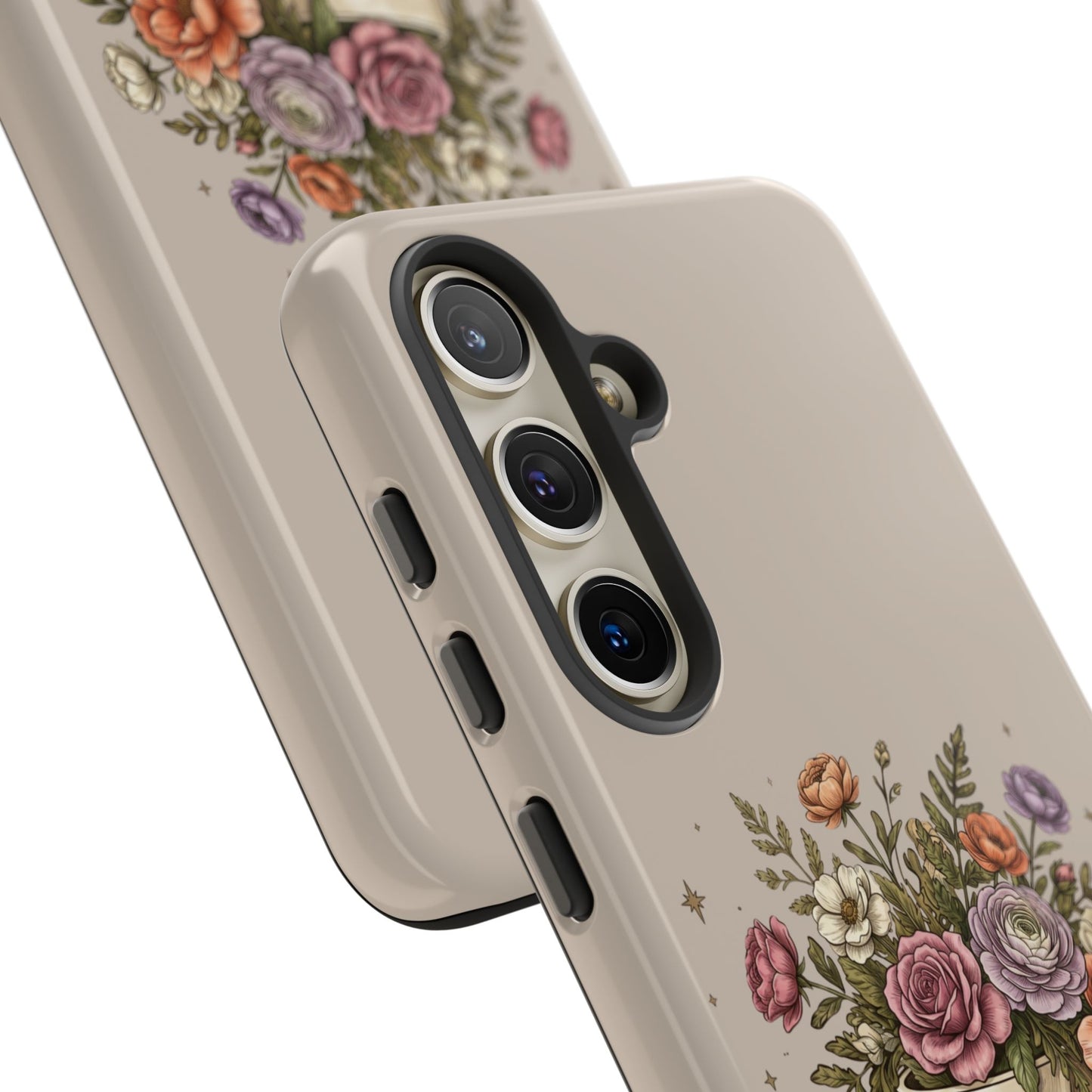Floral Skull Tough Phone Case  Protective iPhone Case with Vintage Flower Skull Design