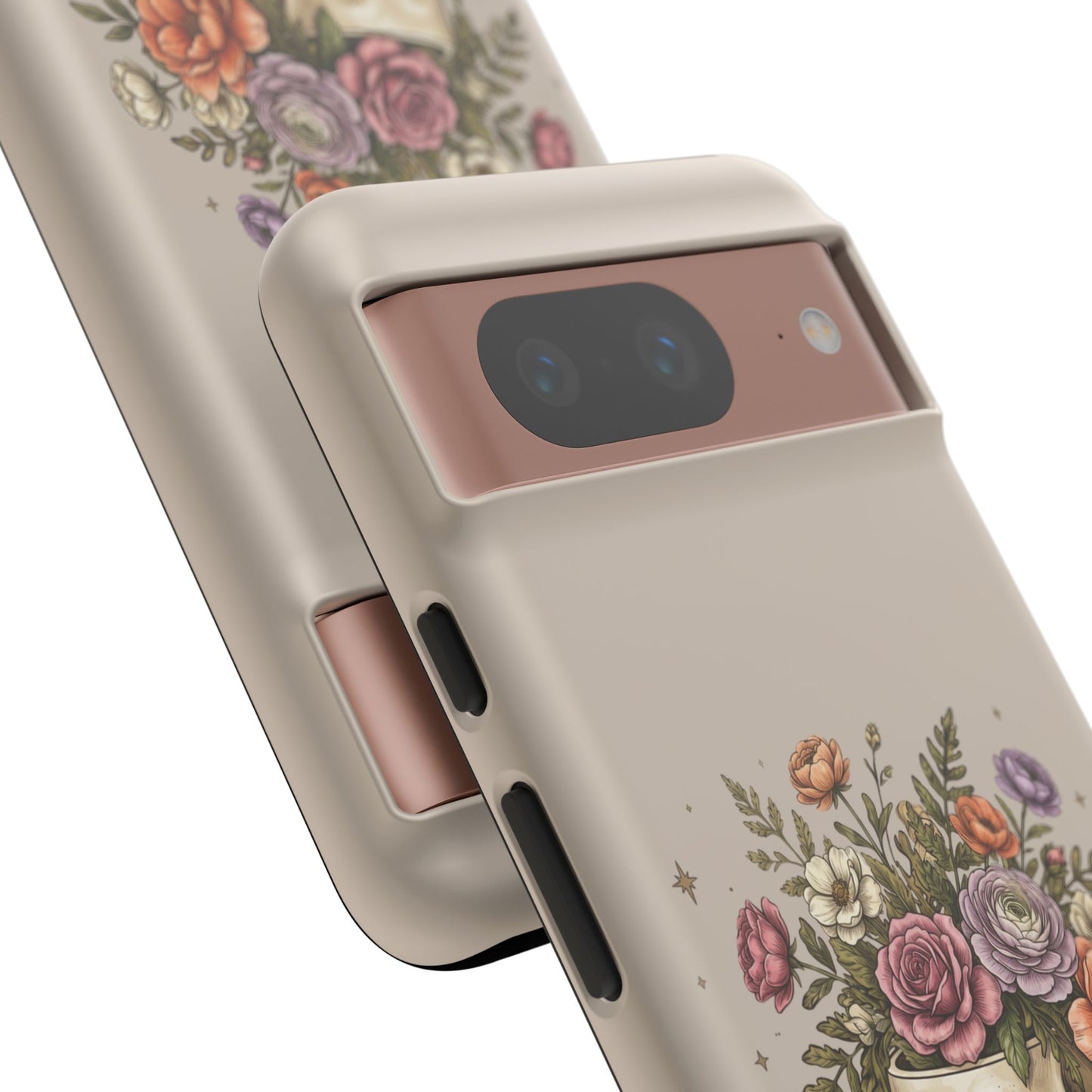 Floral Skull Tough Phone Case  Protective iPhone Case with Vintage Flower Skull Design