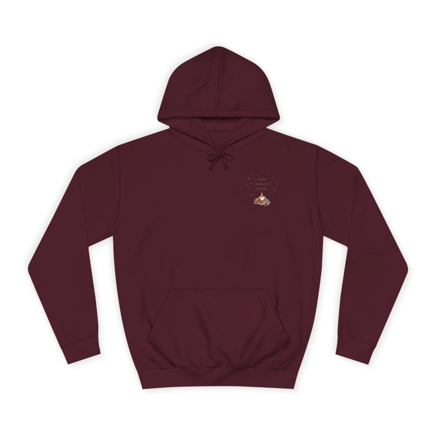 Cosy Campus Hoodie  'Main Character Energy'  Book Lover College Sweatshirt