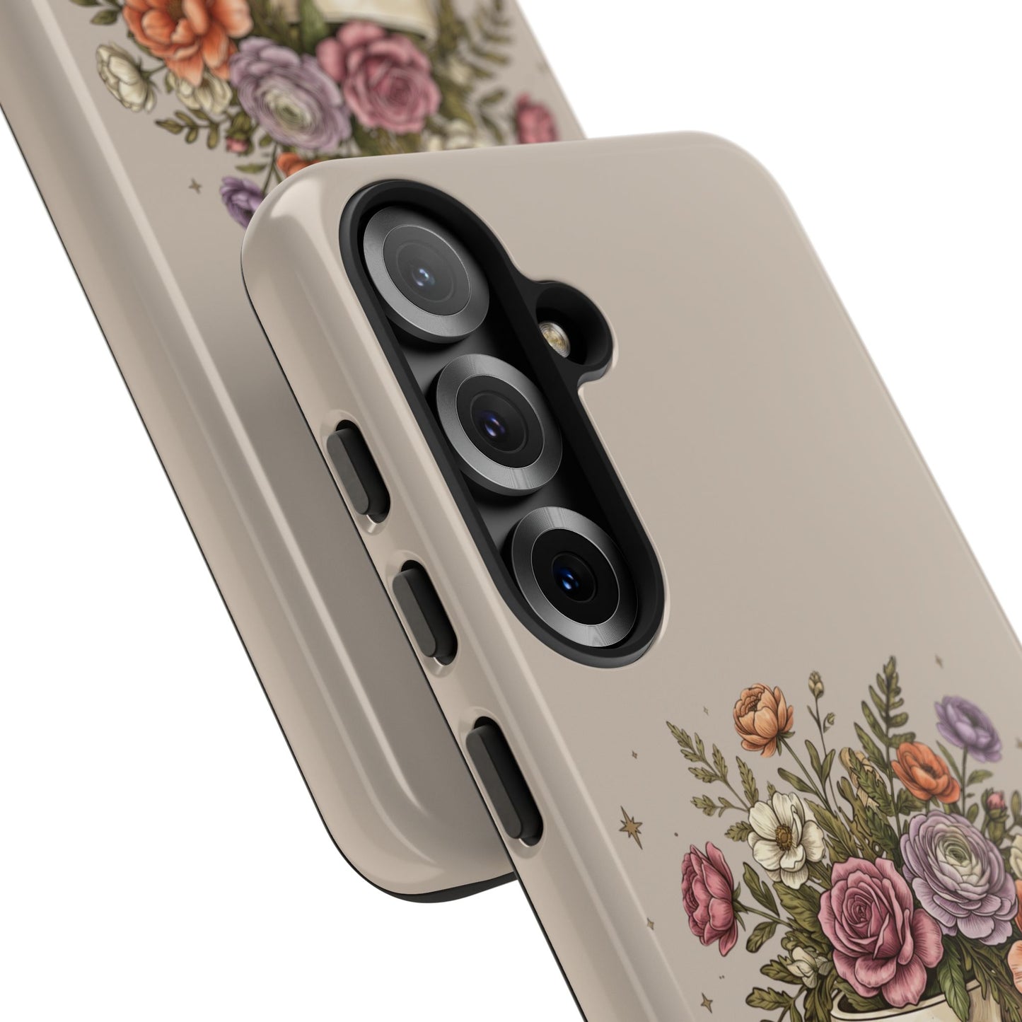 Floral Skull Tough Phone Case  Protective iPhone Case with Vintage Flower Skull Design