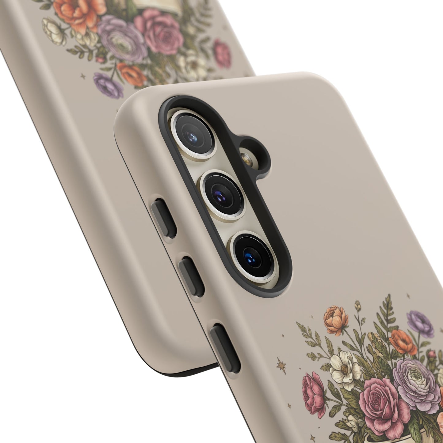 Floral Skull Tough Phone Case  Protective iPhone Case with Vintage Flower Skull Design