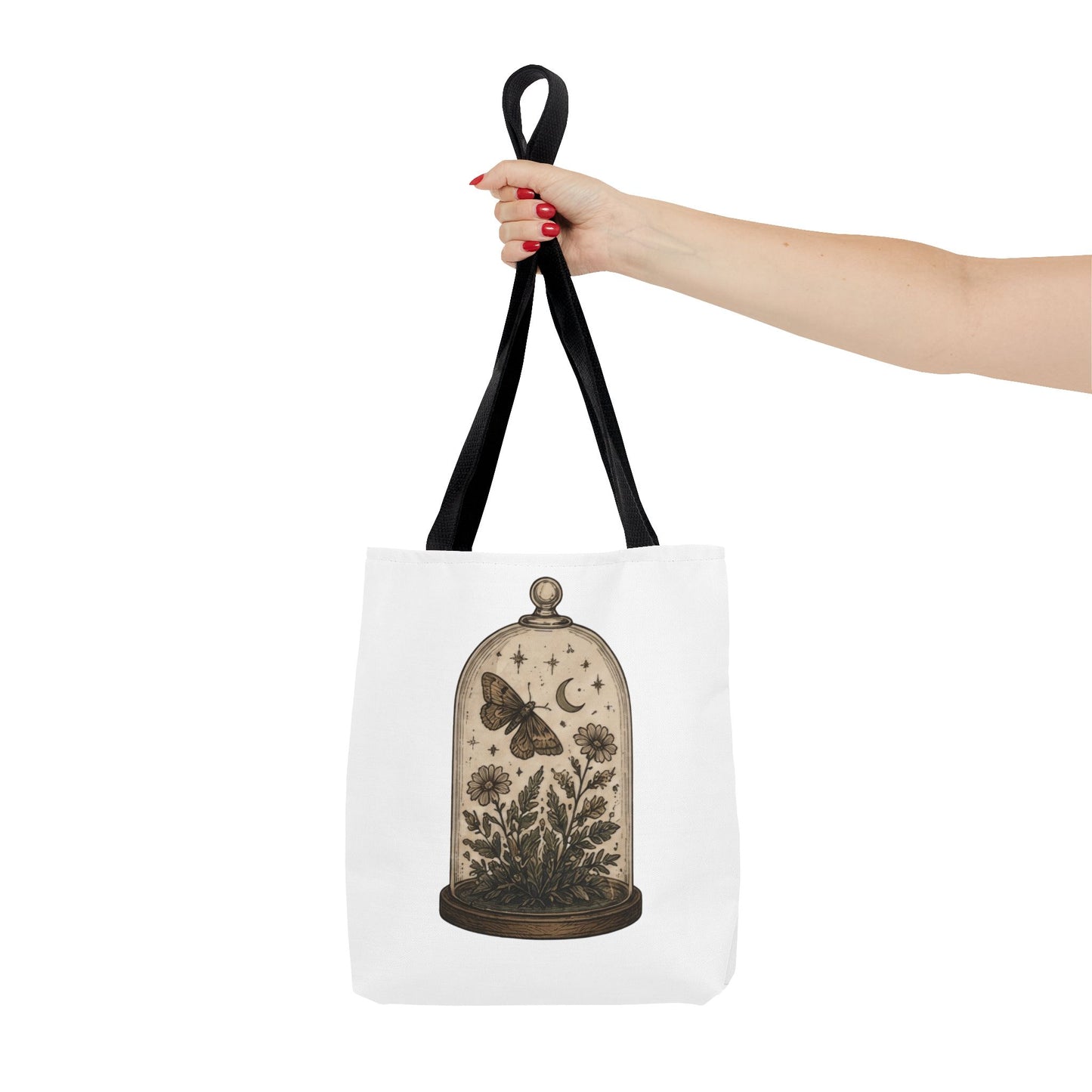 Botanical Dome Tote  Vintage Moth & Moon Floral Print Tote Bag