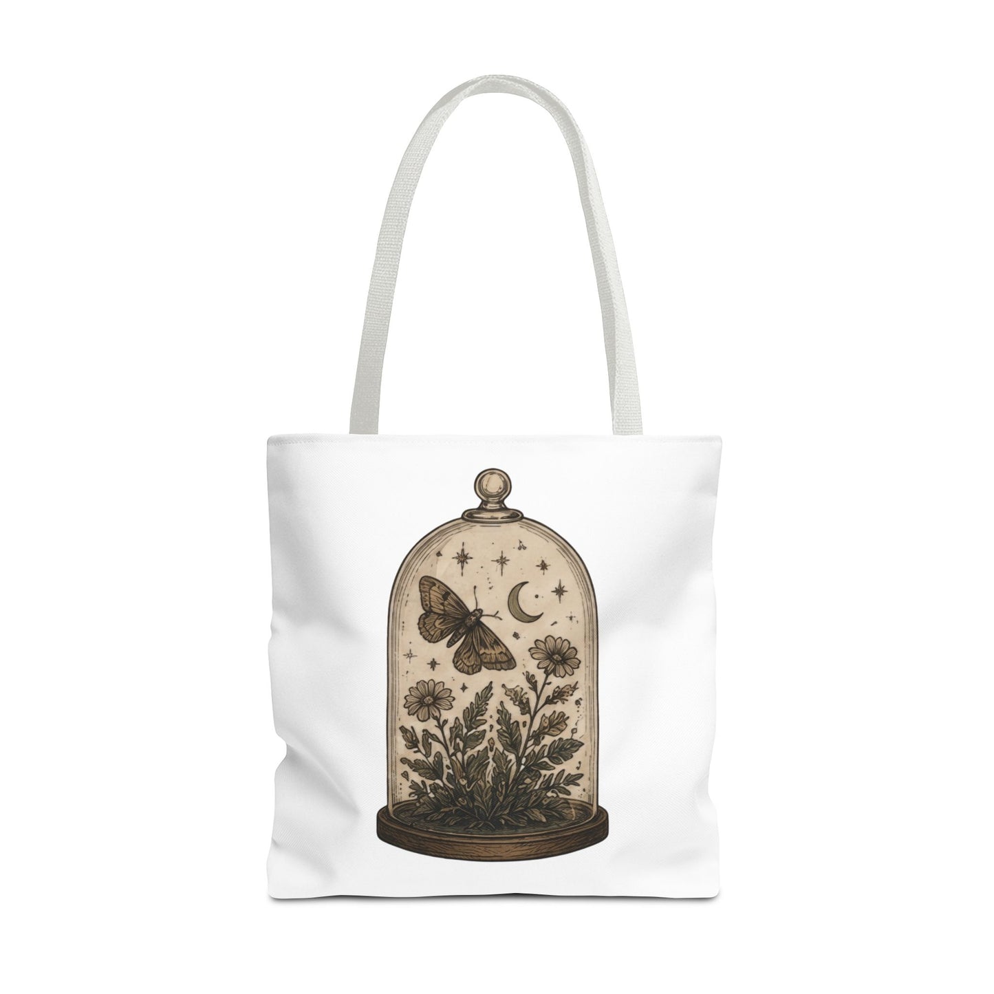 Botanical Dome Tote  Vintage Moth & Moon Floral Print Tote Bag