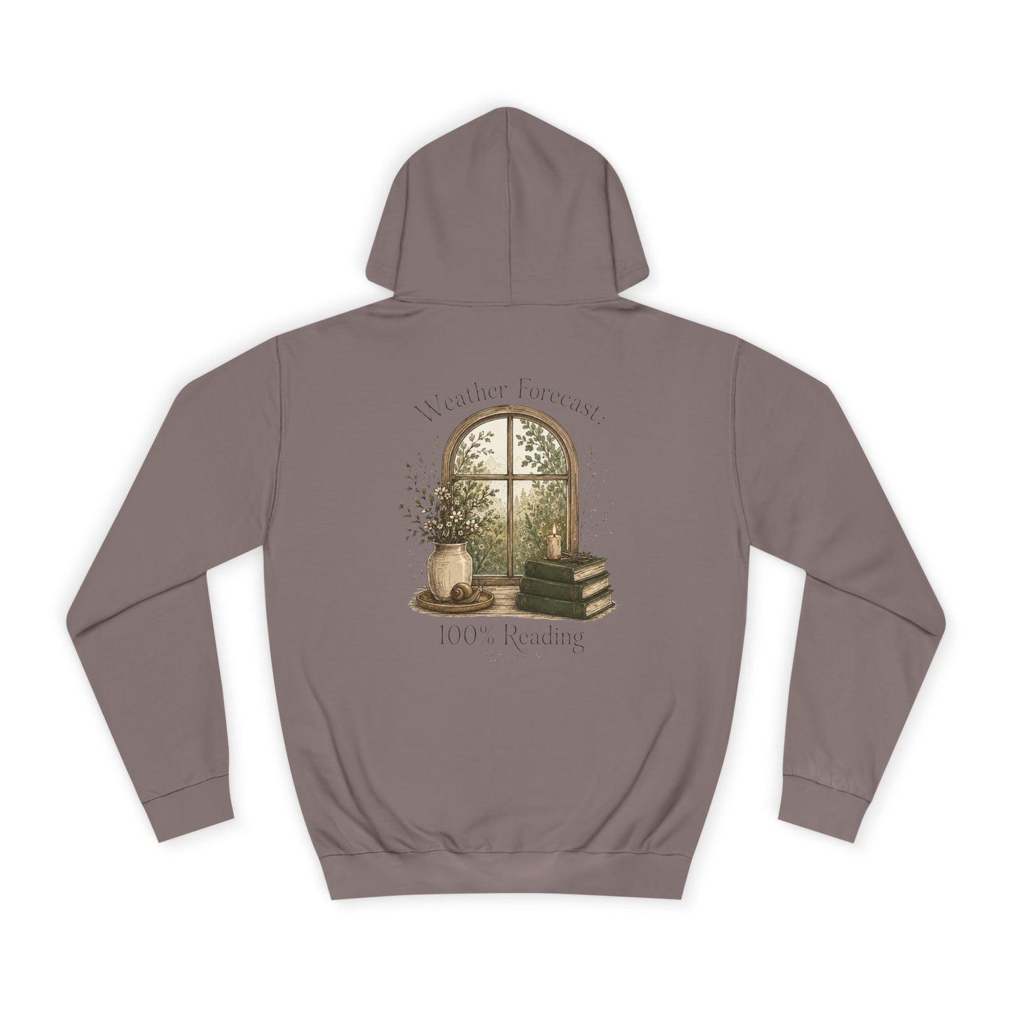 Cosy Window Nook Hoodie  Vintage Books & Tea Graphic