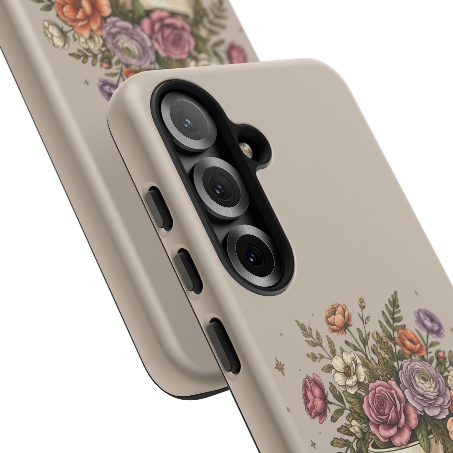 Floral Skull Tough Phone Case  Protective iPhone Case with Vintage Flower Skull Design