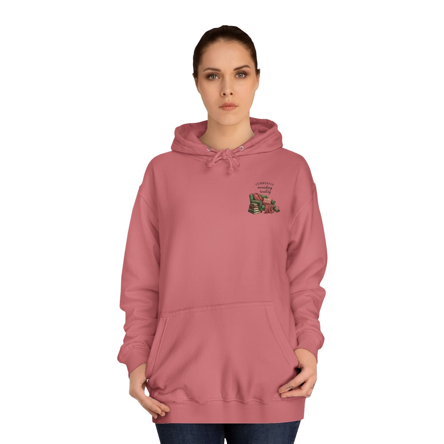 Cosy Reading Hoodie -'Currently Avoiding Reality' Booklover Pullover