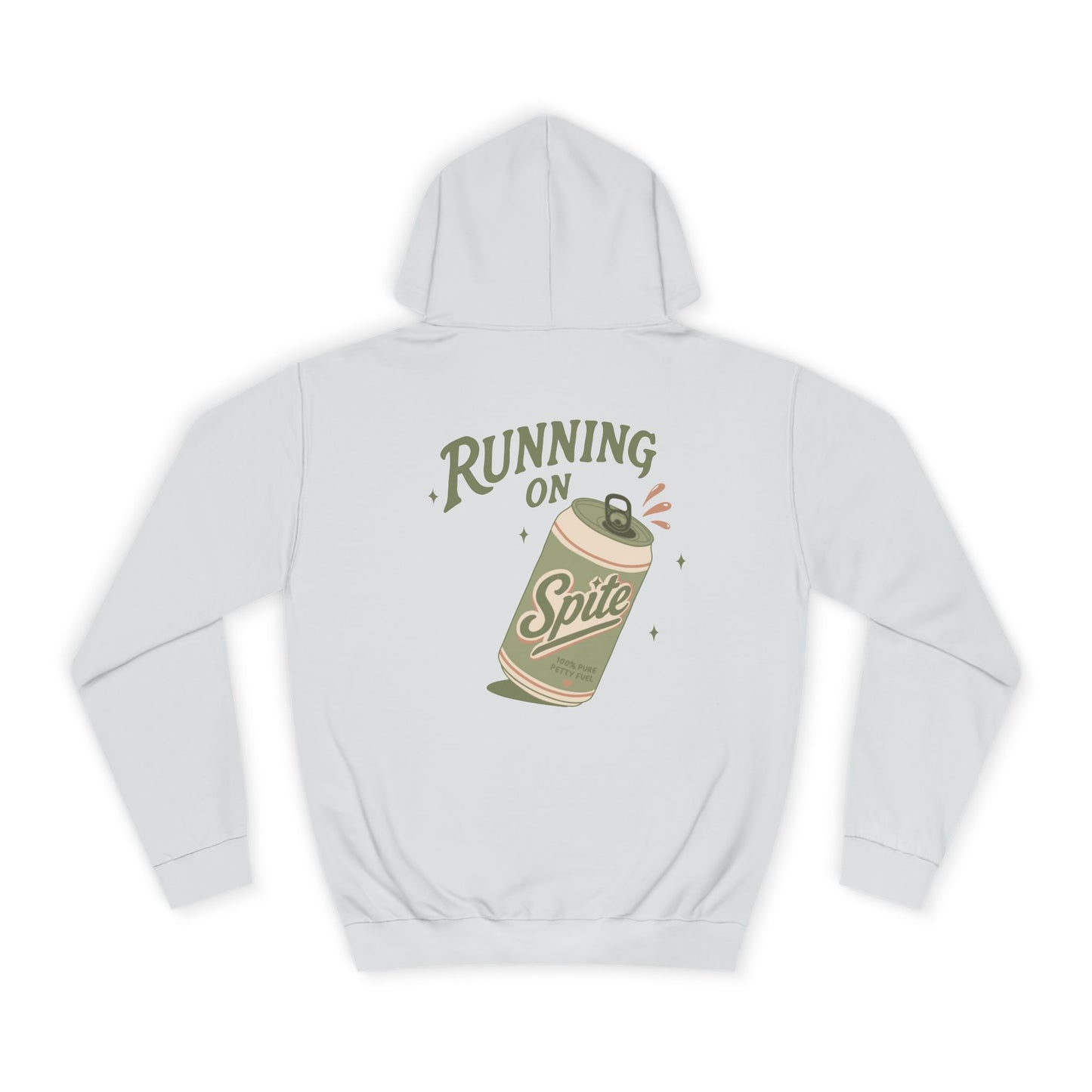 'Running on Spite' - Retro Soda Can Graphic College Hoodie