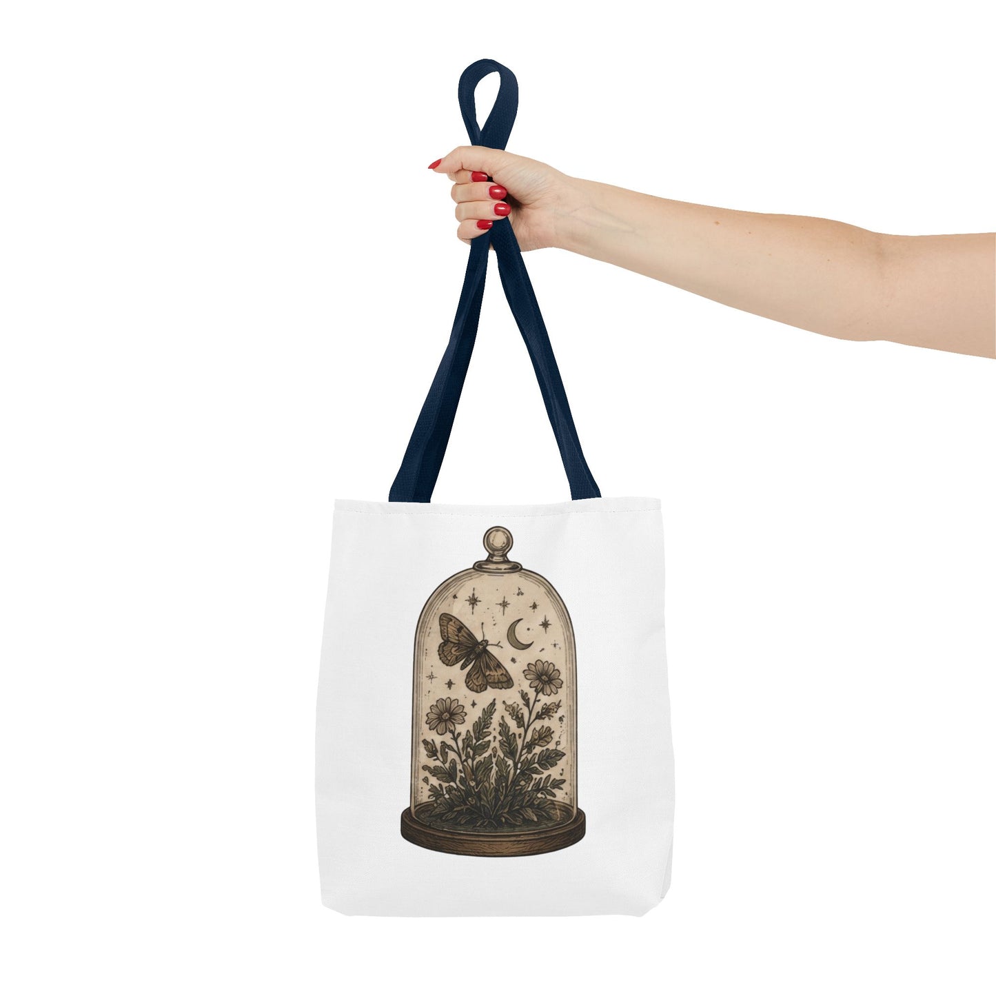 Botanical Dome Tote  Vintage Moth & Moon Floral Print Tote Bag
