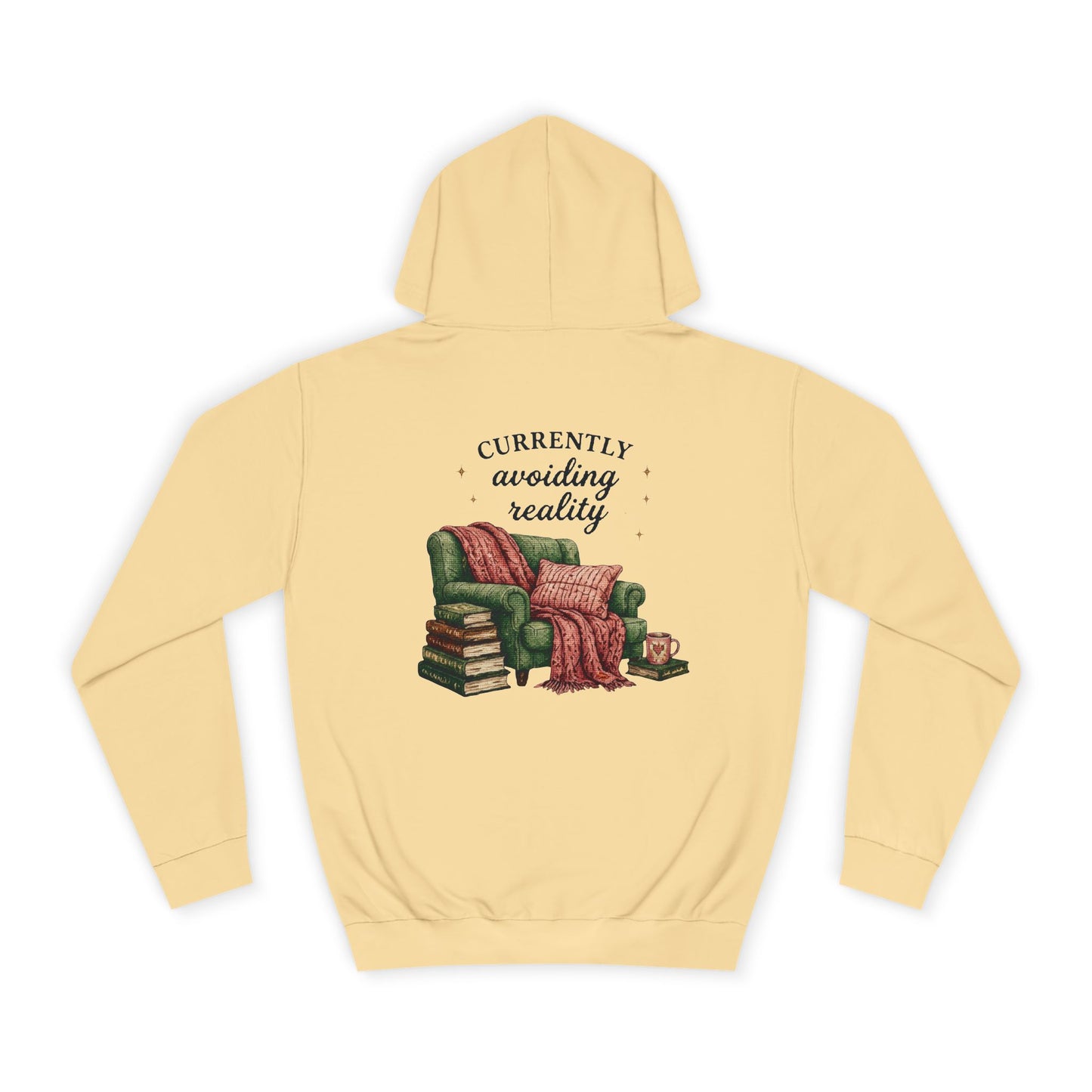 Cosy Reading Hoodie -'Currently Avoiding Reality' Booklover Pullover