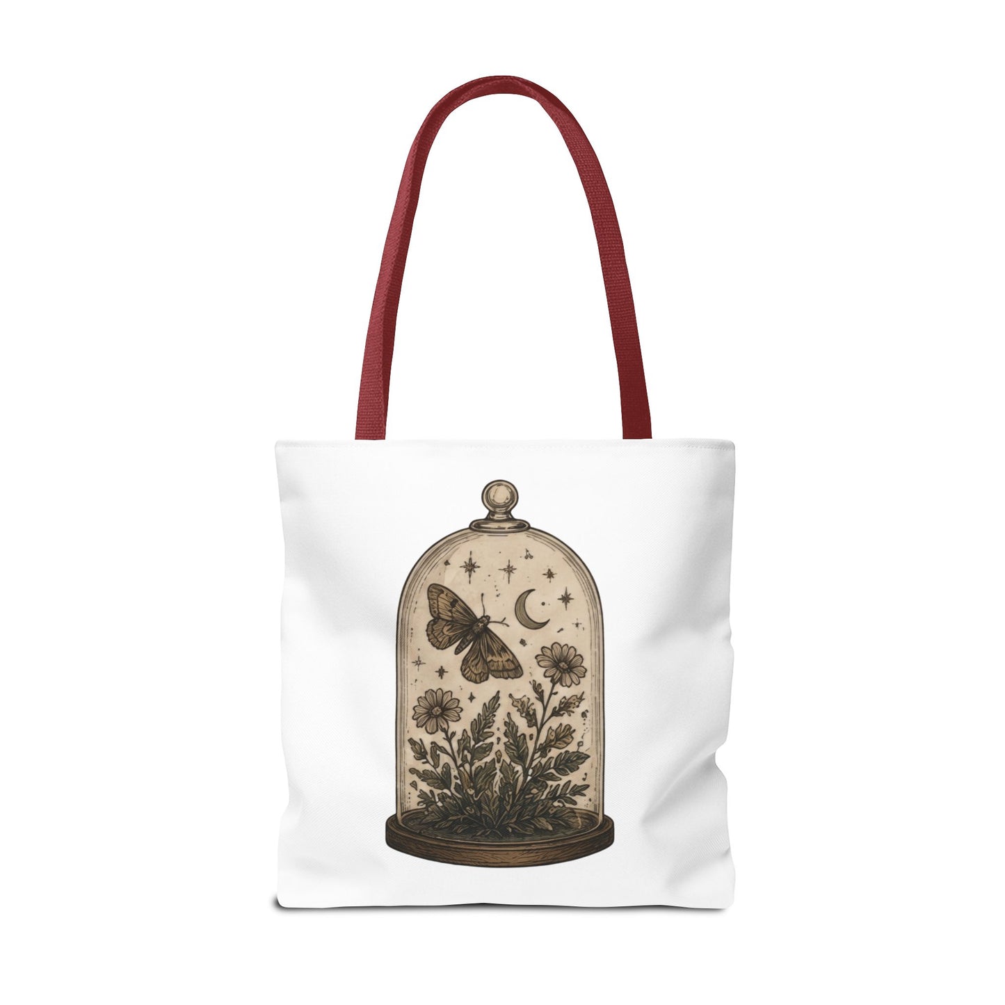 Botanical Dome Tote  Vintage Moth & Moon Floral Print Tote Bag