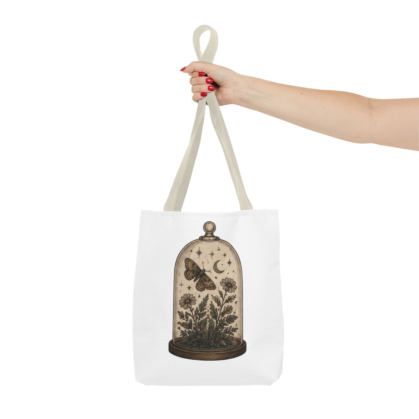 Botanical Dome Tote  Vintage Moth & Moon Floral Print Tote Bag
