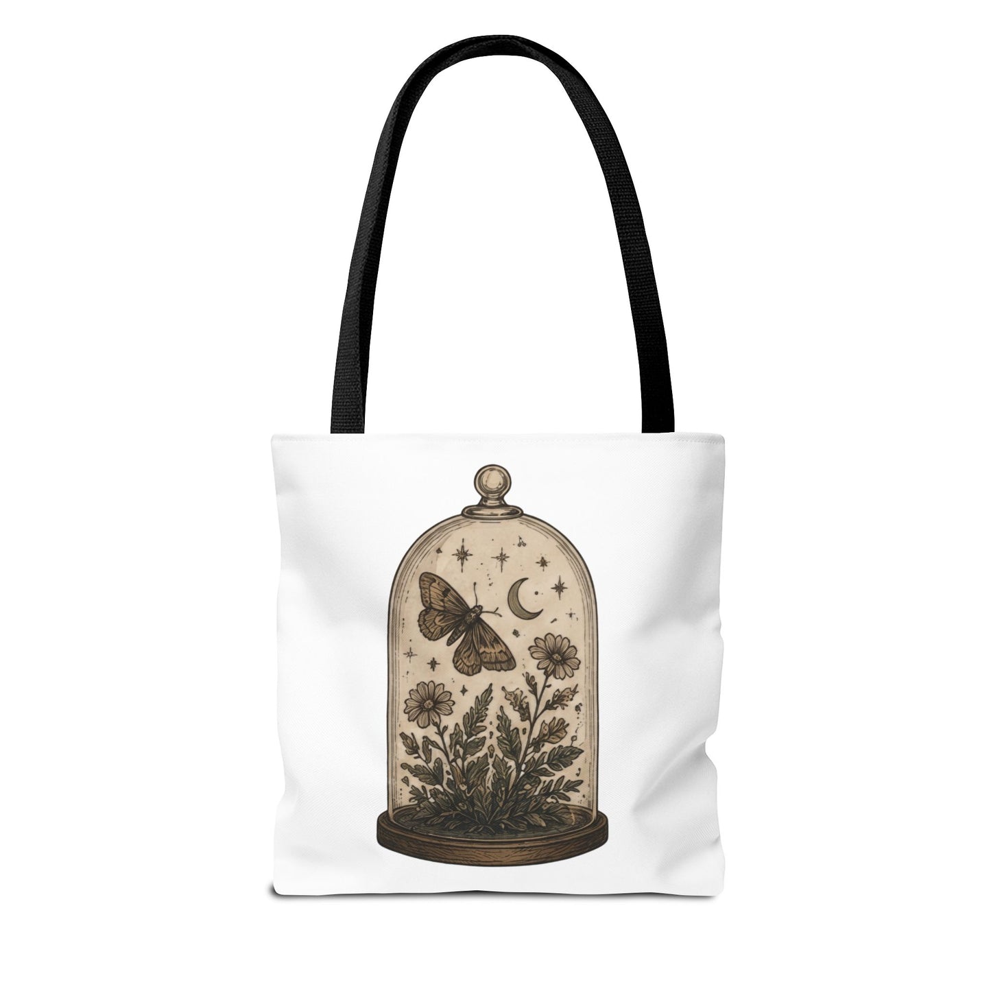 Botanical Dome Tote  Vintage Moth & Moon Floral Print Tote Bag