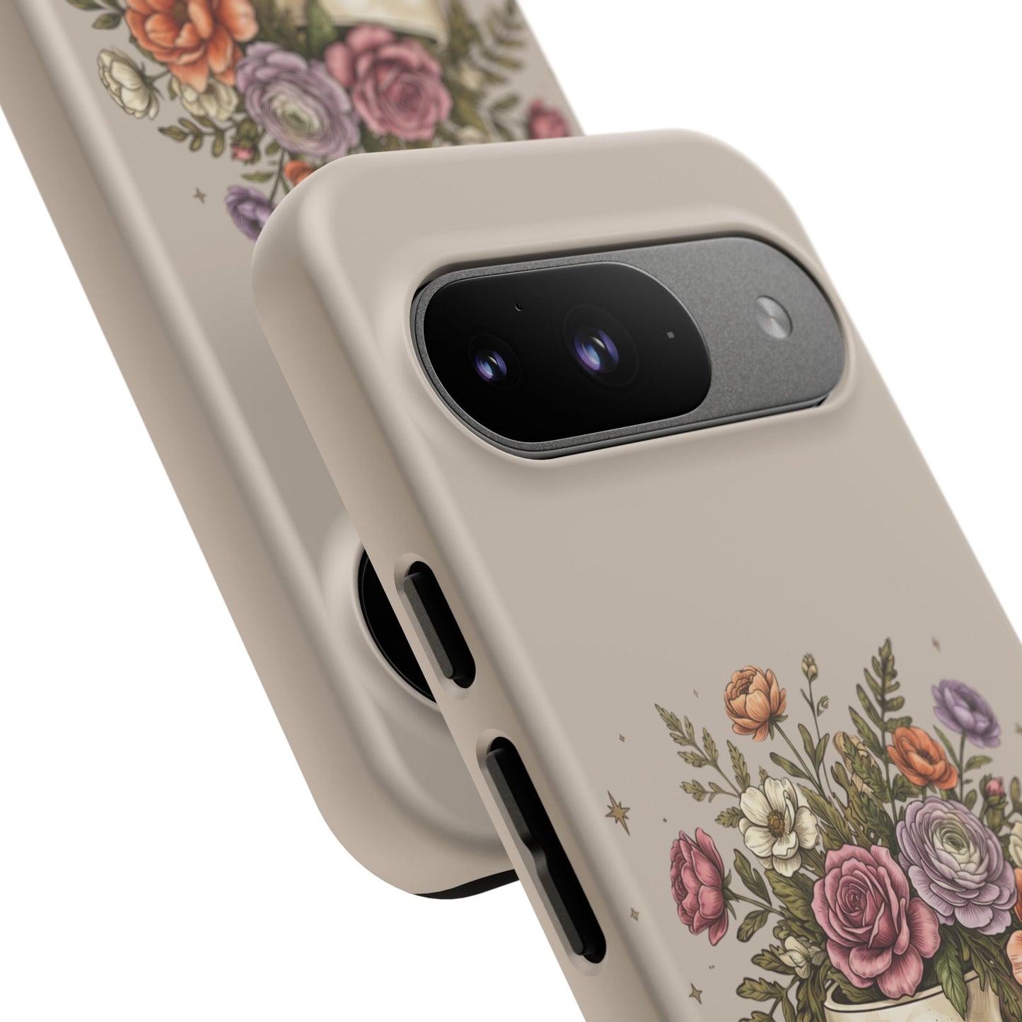 Floral Skull Tough Phone Case  Protective iPhone Case with Vintage Flower Skull Design