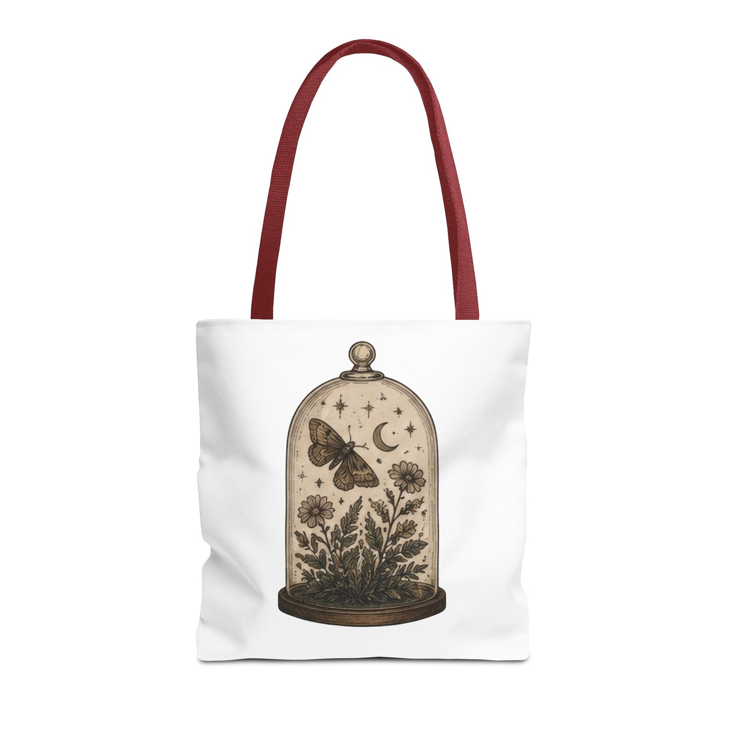 Botanical Dome Tote  Vintage Moth & Moon Floral Print Tote Bag