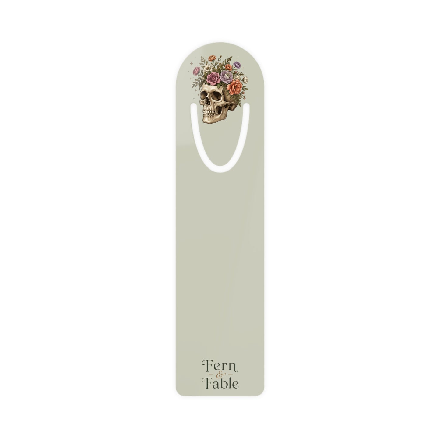 The Overthinker's Club - Floral Skull Metal Bookmark