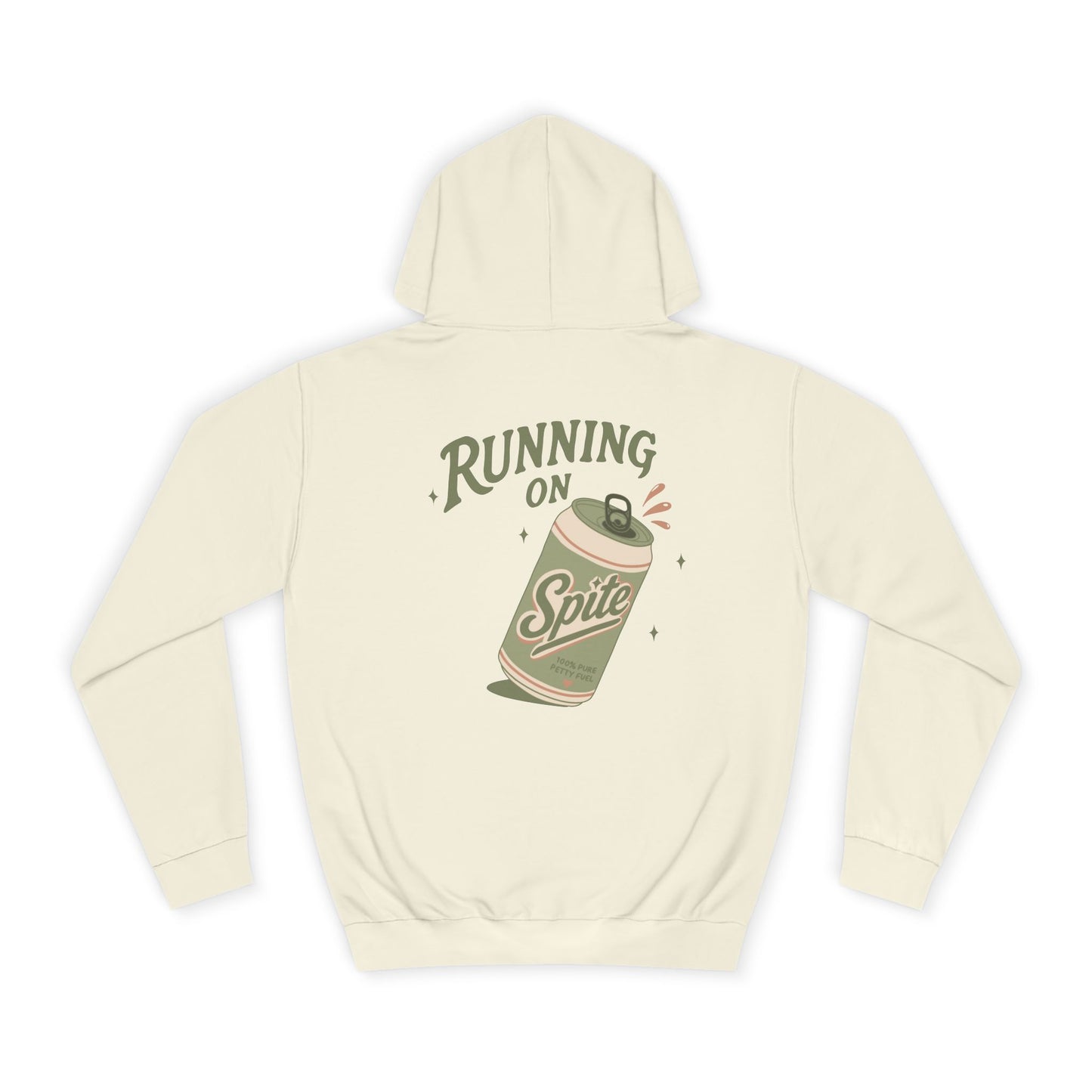 'Running on Spite' - Retro Soda Can Graphic College Hoodie