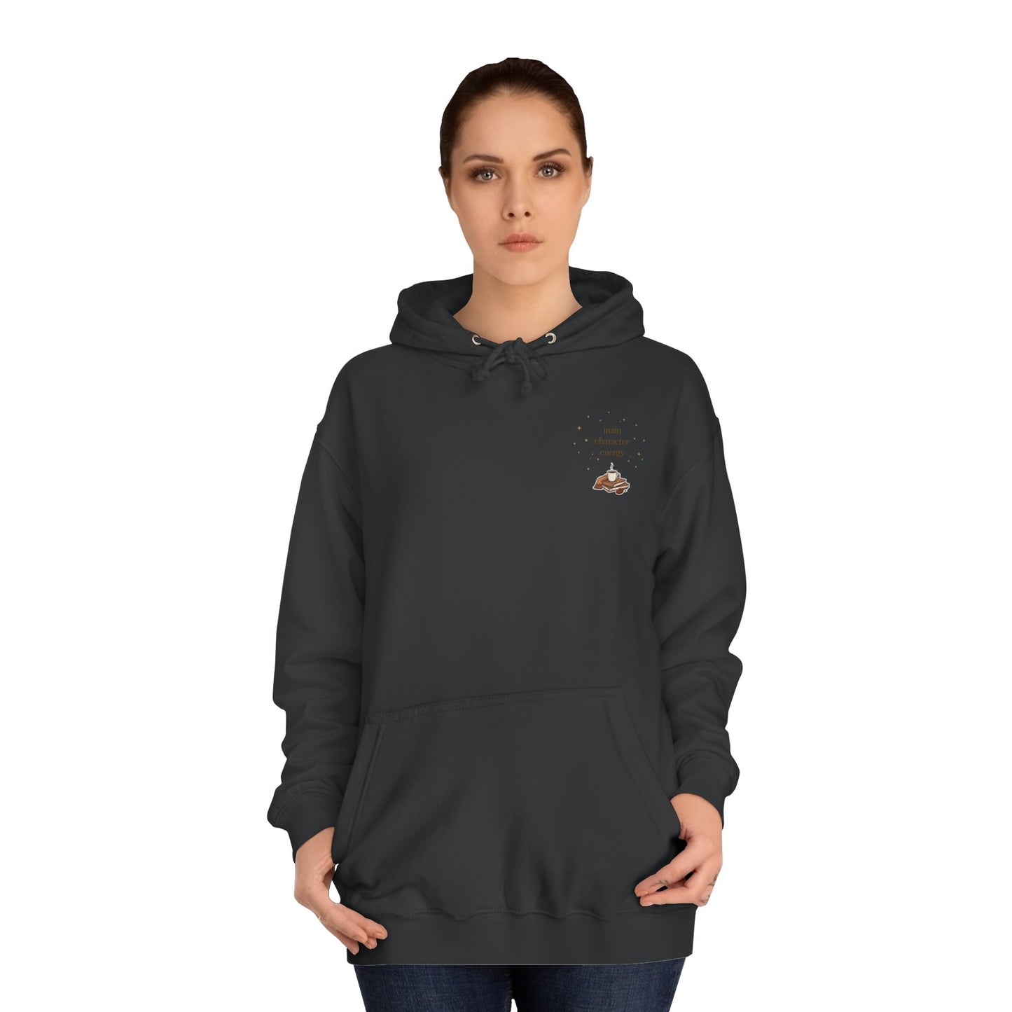 Cosy Campus Hoodie  'Main Character Energy'  Book Lover College Sweatshirt