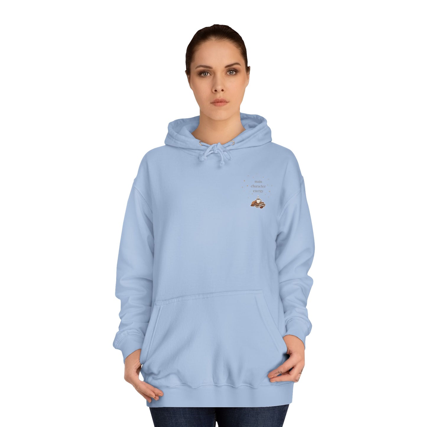 Cosy Campus Hoodie  'Main Character Energy'  Book Lover College Sweatshirt