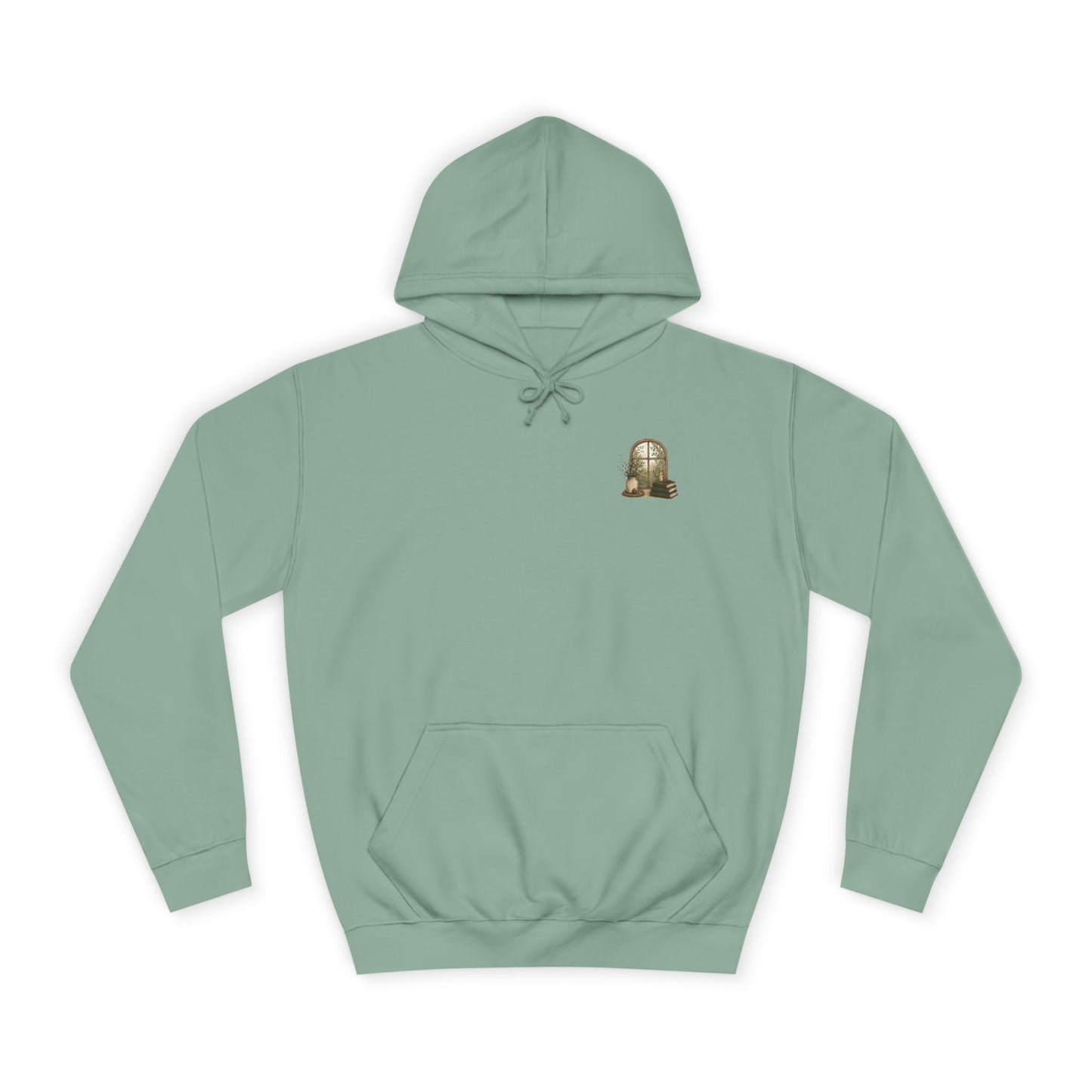 Cosy Window Nook Hoodie  Vintage Books & Tea Graphic