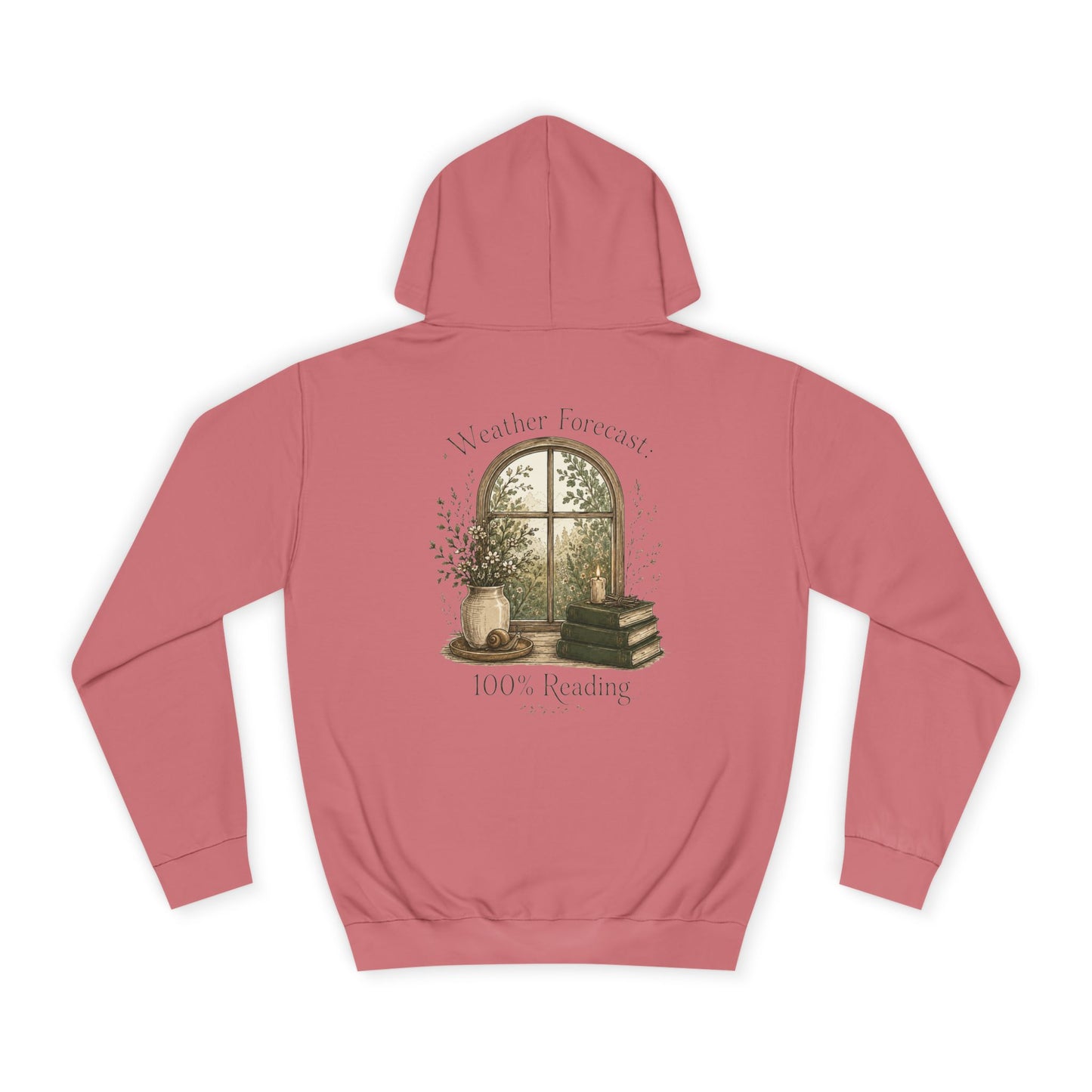 Cosy Window Nook Hoodie  Vintage Books & Tea Graphic