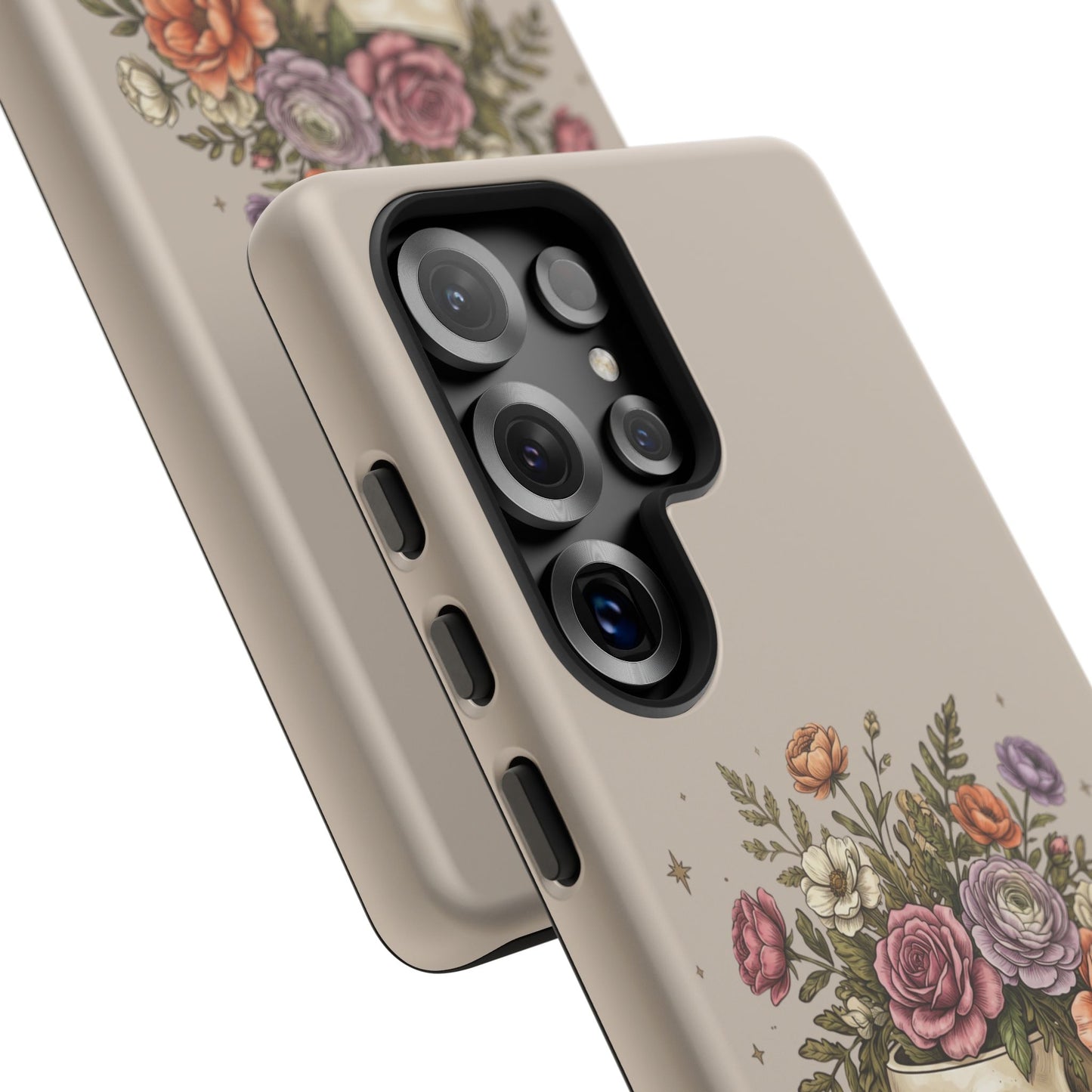 Floral Skull Tough Phone Case  Protective iPhone Case with Vintage Flower Skull Design