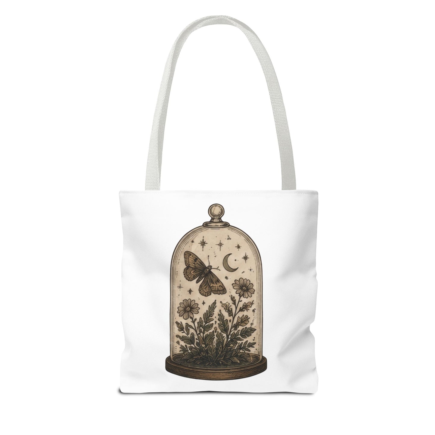 Botanical Dome Tote  Vintage Moth & Moon Floral Print Tote Bag