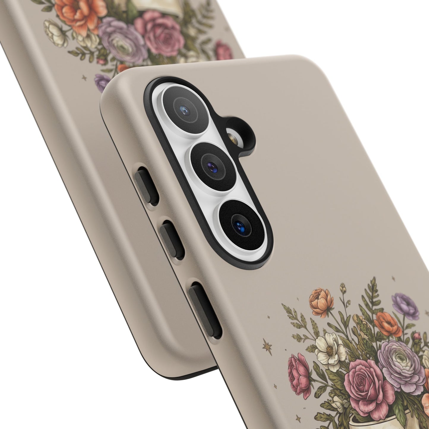 Floral Skull Tough Phone Case  Protective iPhone Case with Vintage Flower Skull Design