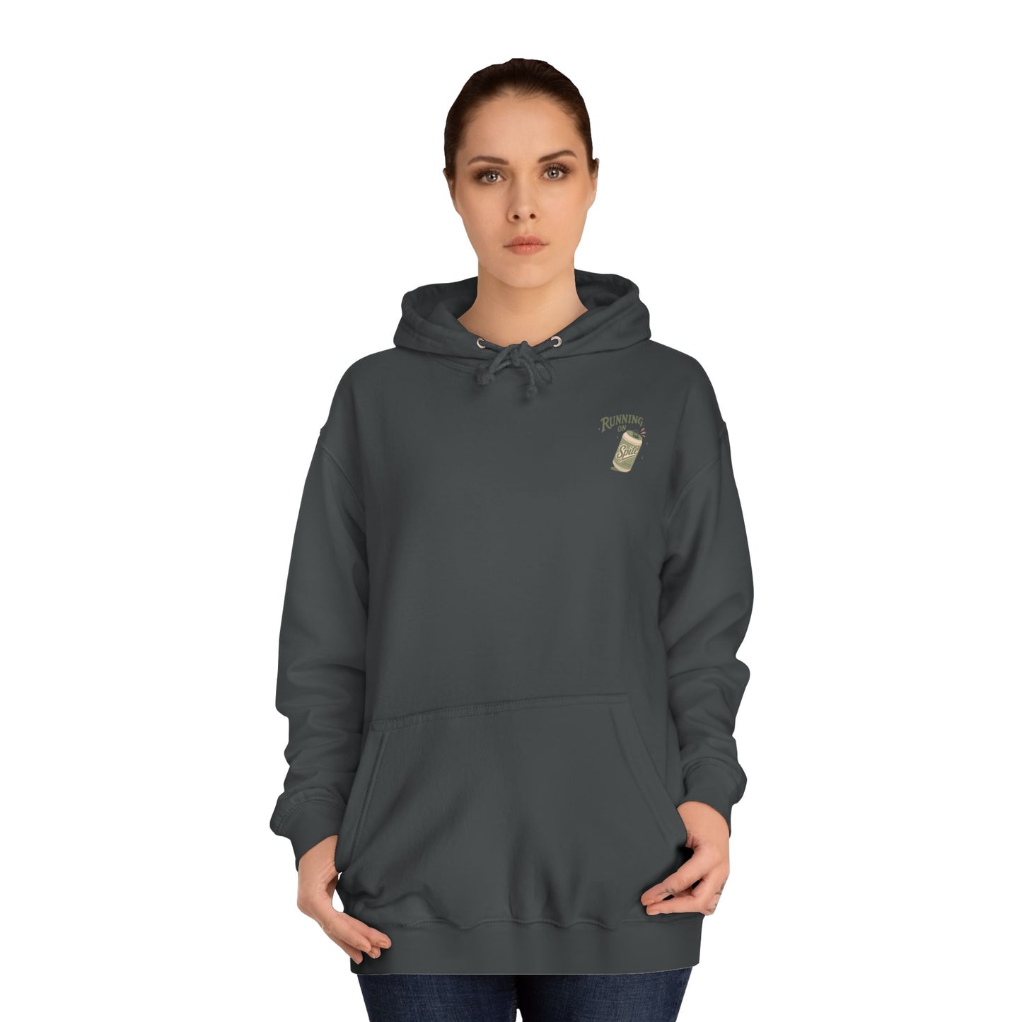 'Running on Spite' - Retro Soda Can Graphic College Hoodie