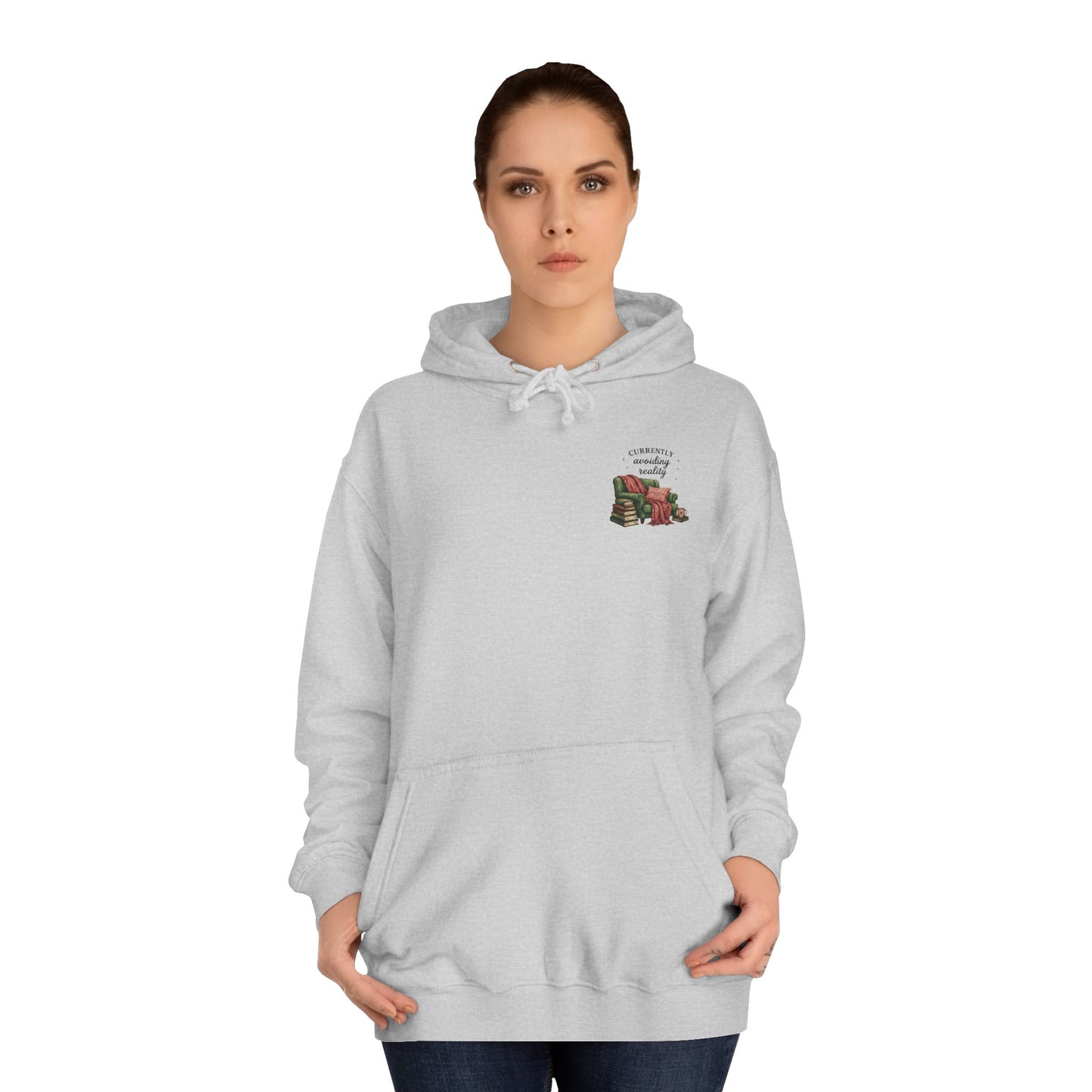 Cosy Reading Hoodie -'Currently Avoiding Reality' Booklover Pullover