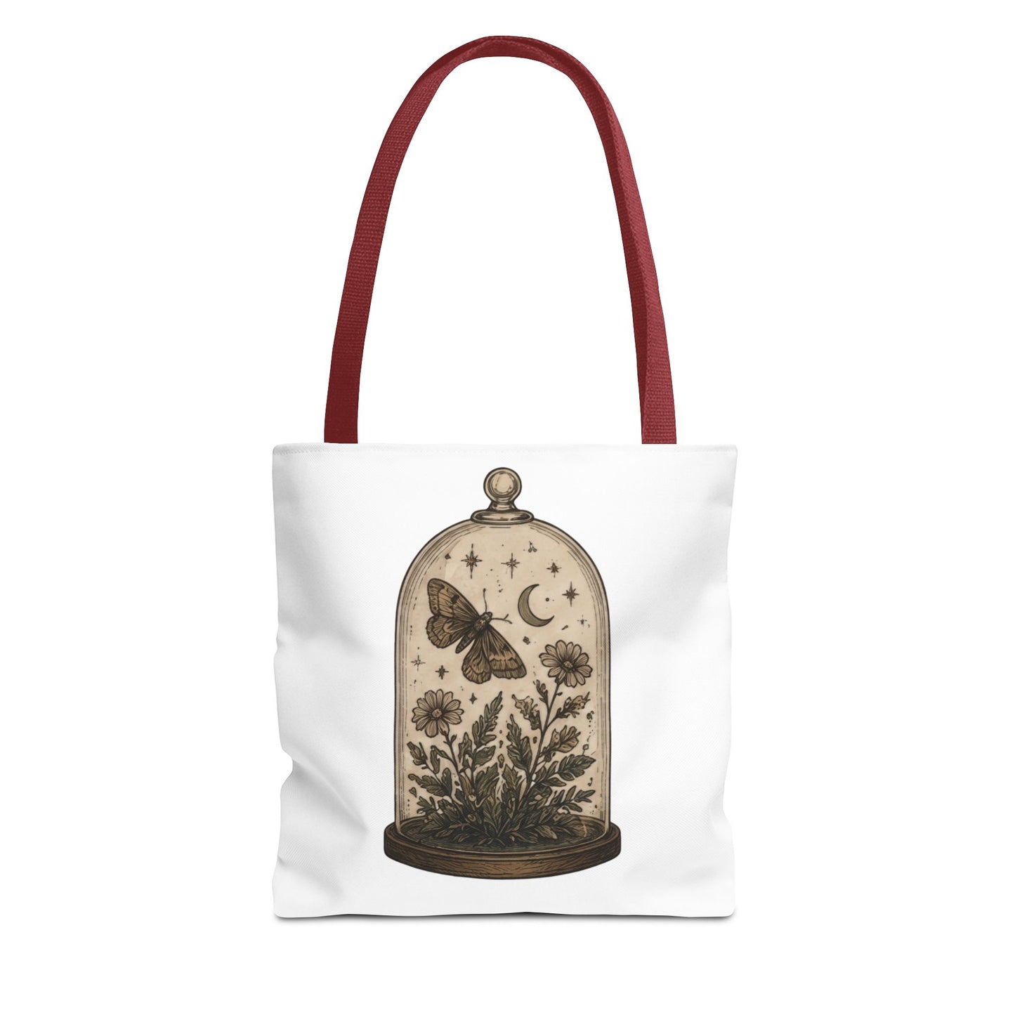 Botanical Dome Tote  Vintage Moth & Moon Floral Print Tote Bag