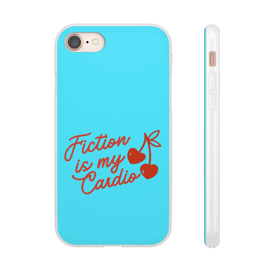 “Fiction Is My Cardio” Cute Cherry Graphic Protective Flexi Case
