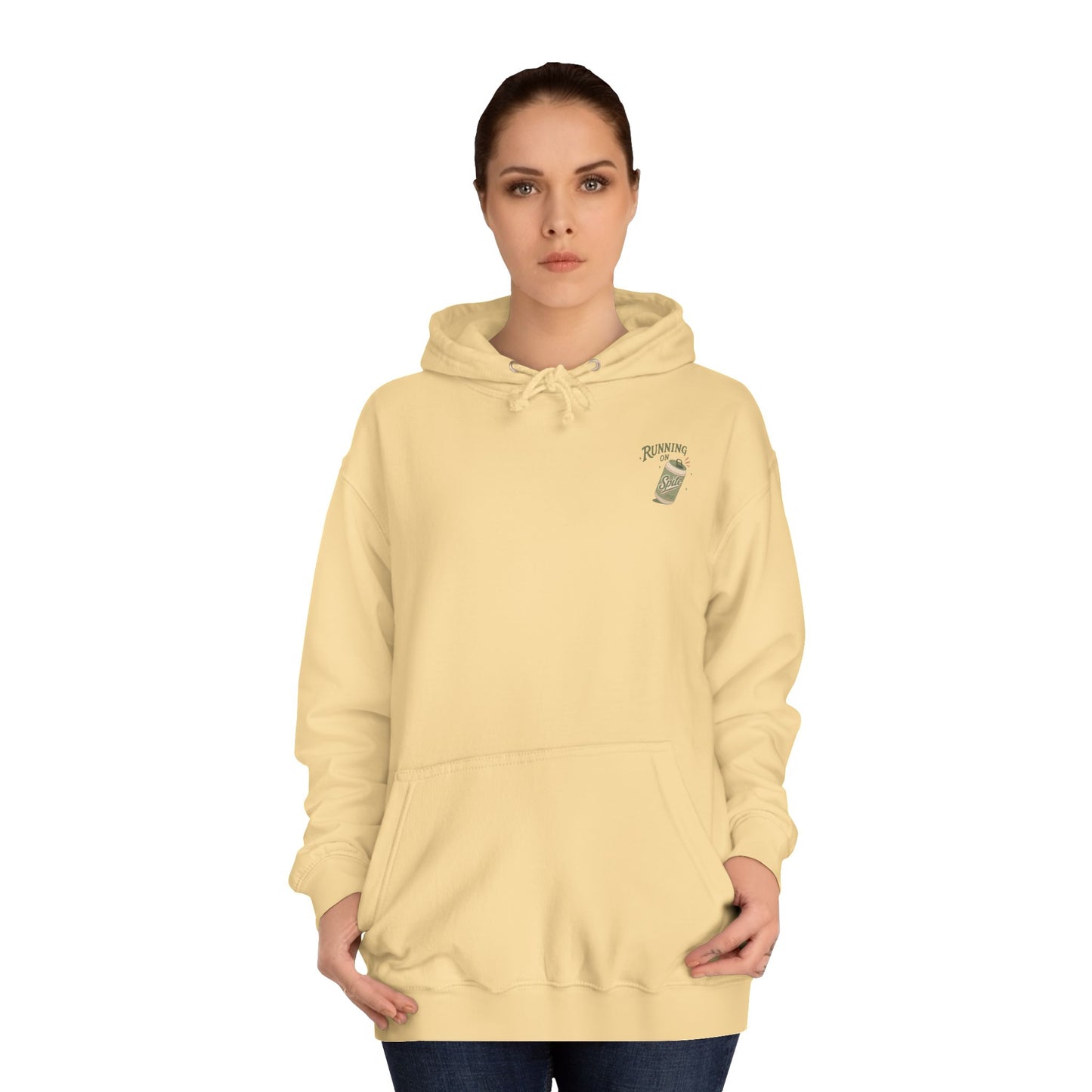 'Running on Spite' - Retro Soda Can Graphic College Hoodie