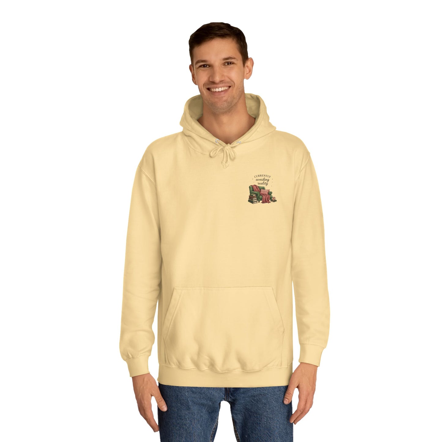 Cosy Reading Hoodie -'Currently Avoiding Reality' Booklover Pullover
