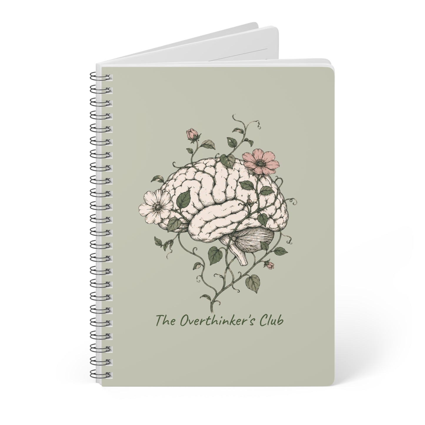 The Overthinker's Club Spiral Notebook - A5 Floral Brain Journal